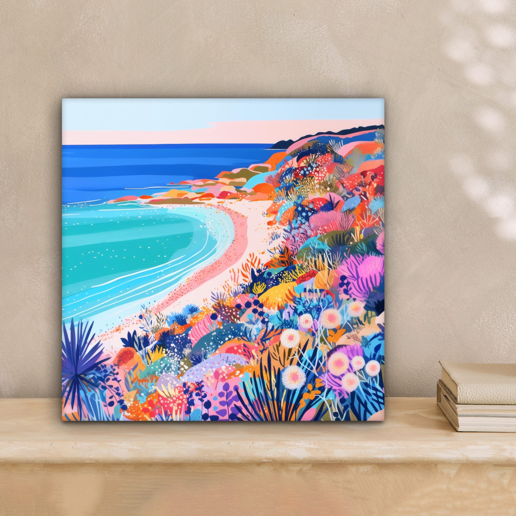 OneMillionCanvasses® Leinwandbild Blumenwiese - Meer - günstig online kaufen