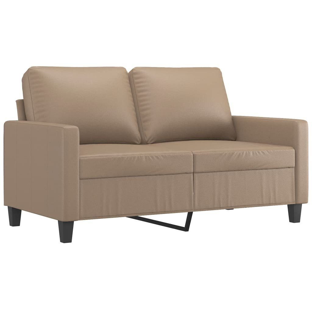 vidaXL mit Kissen Kunstleder Sofagarnitur 2-tlg. Cappuccino-Braun Sofa