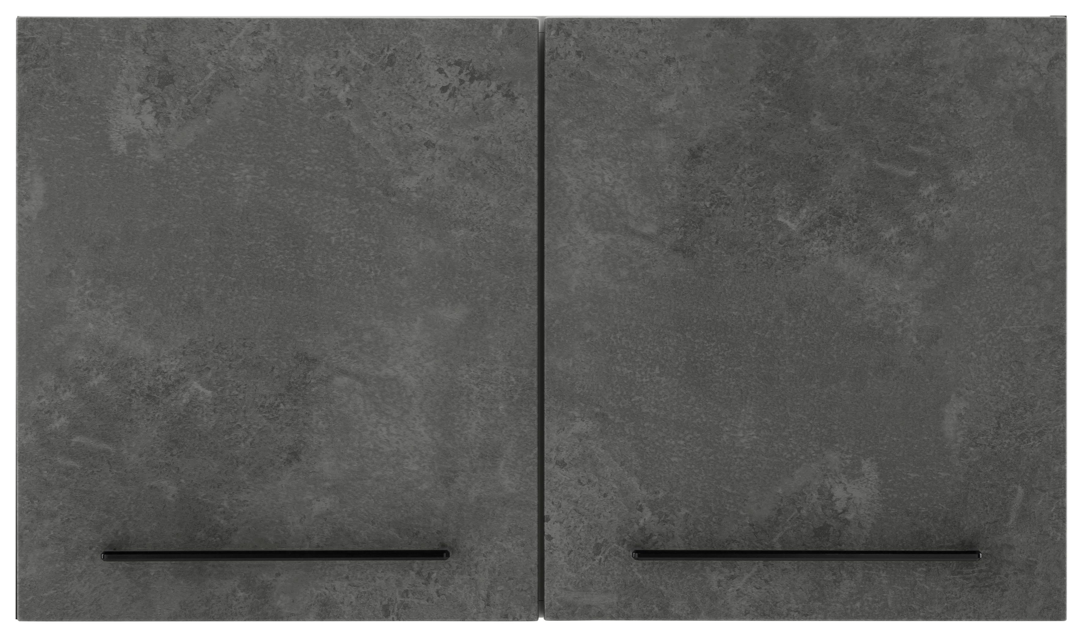 HELD MÖBEL Hängeschrank Tulsa 100 cm breit, 57 cm hoch, 2 Türen, schwarzer Metallgriff, MDF Front betonfarben dunkel | grafit