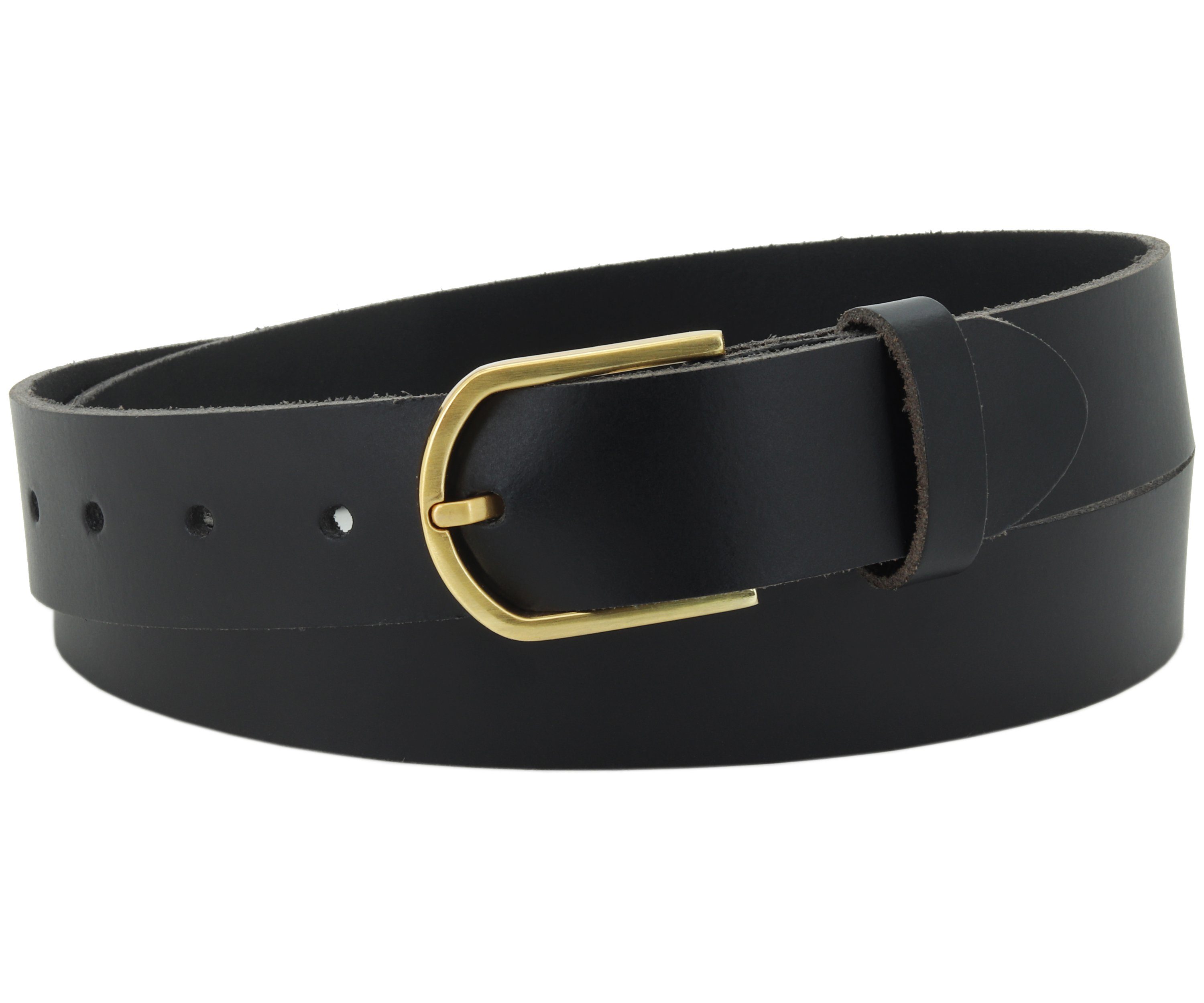 COLOGNEBELT Ledergürtel OM414-PL-Schwarz MADE IN GERMANY, Schwarz Kürzbar, 100 % Echtleder, Unisex – Bild 2 von 5