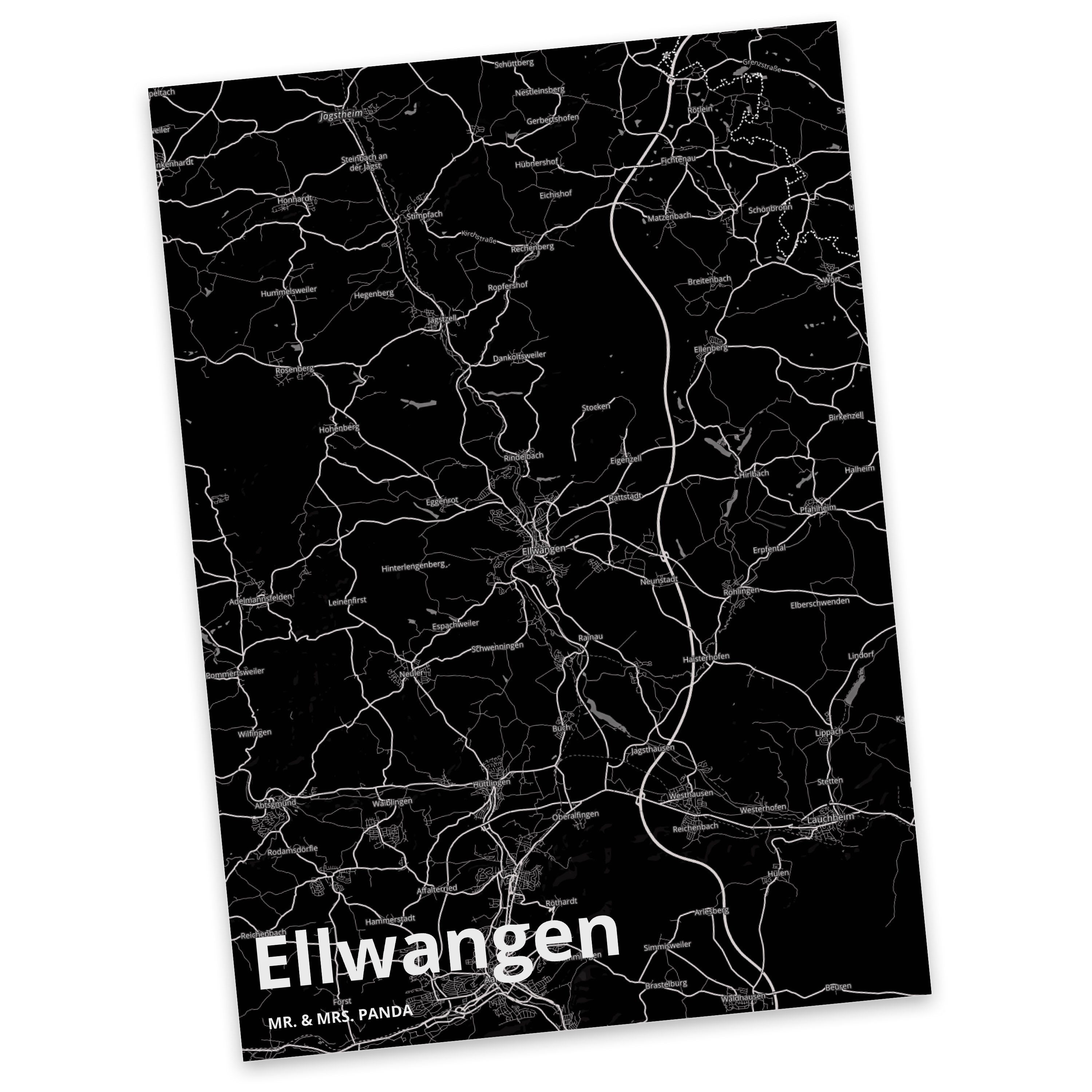 Stadt, Ellwangen Mr. Ort, Postkarte Panda & Mrs. Geschenk, - Einladungskarte, Geburtstagskarte