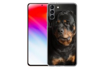 MuchoWow Handyhülle Porträt eines Rottweilers im Atelier, Phone Case, Handyhülle Samsung Galaxy S21 Plus, Silikon, Schutzhülle