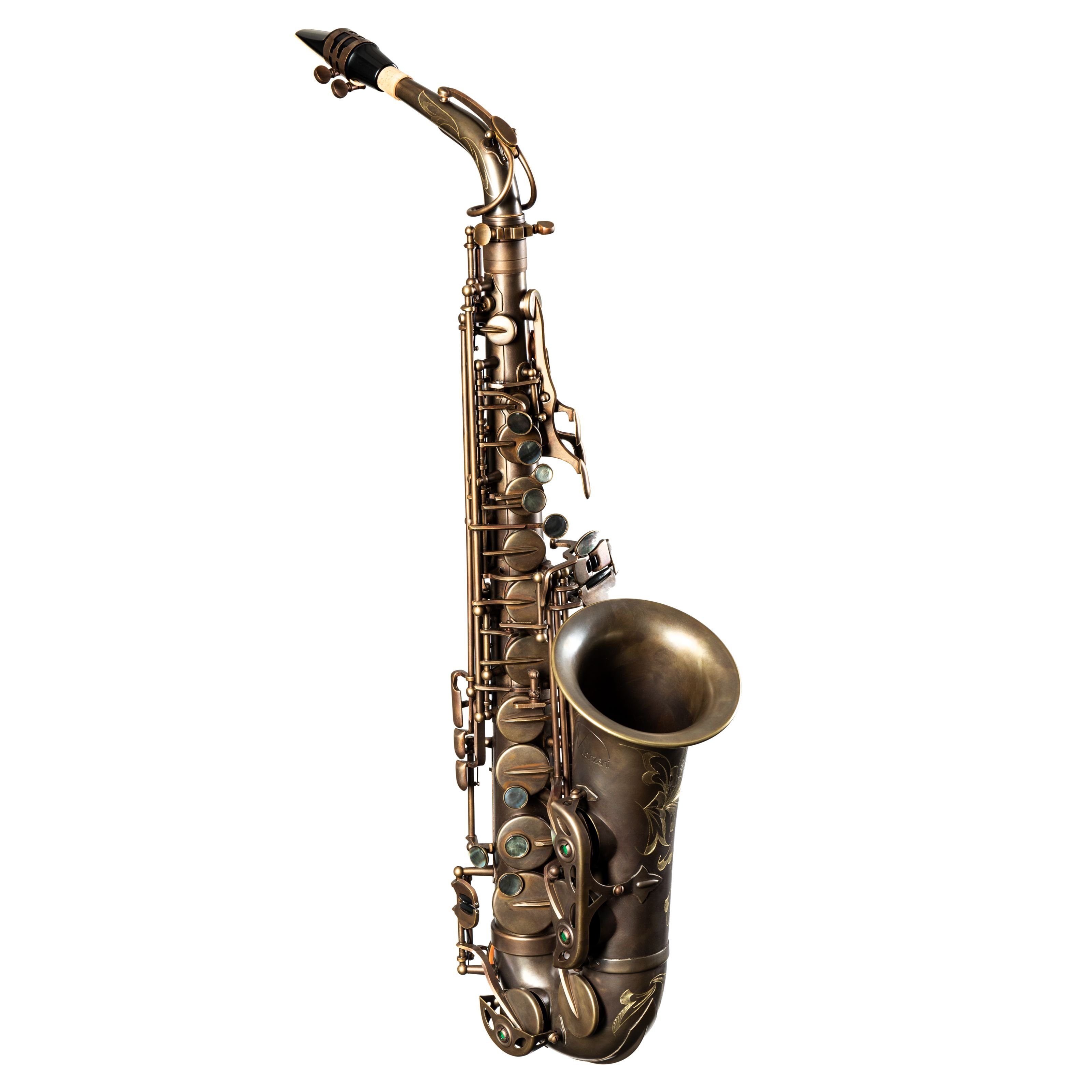 Monzani Saxophon, MZAS-580 Altsaxophon Unlackiert Messingkorpus Handgraviert Vintage Sound Inklusive Mundstück und Wischer Koffer und Tragegestell Perfekte Intonation Hochwertige Polster Blaustahl Federn, Saxophone, Alt Saxophone, Altsaxophon, Handgraviert, Vintage Sound