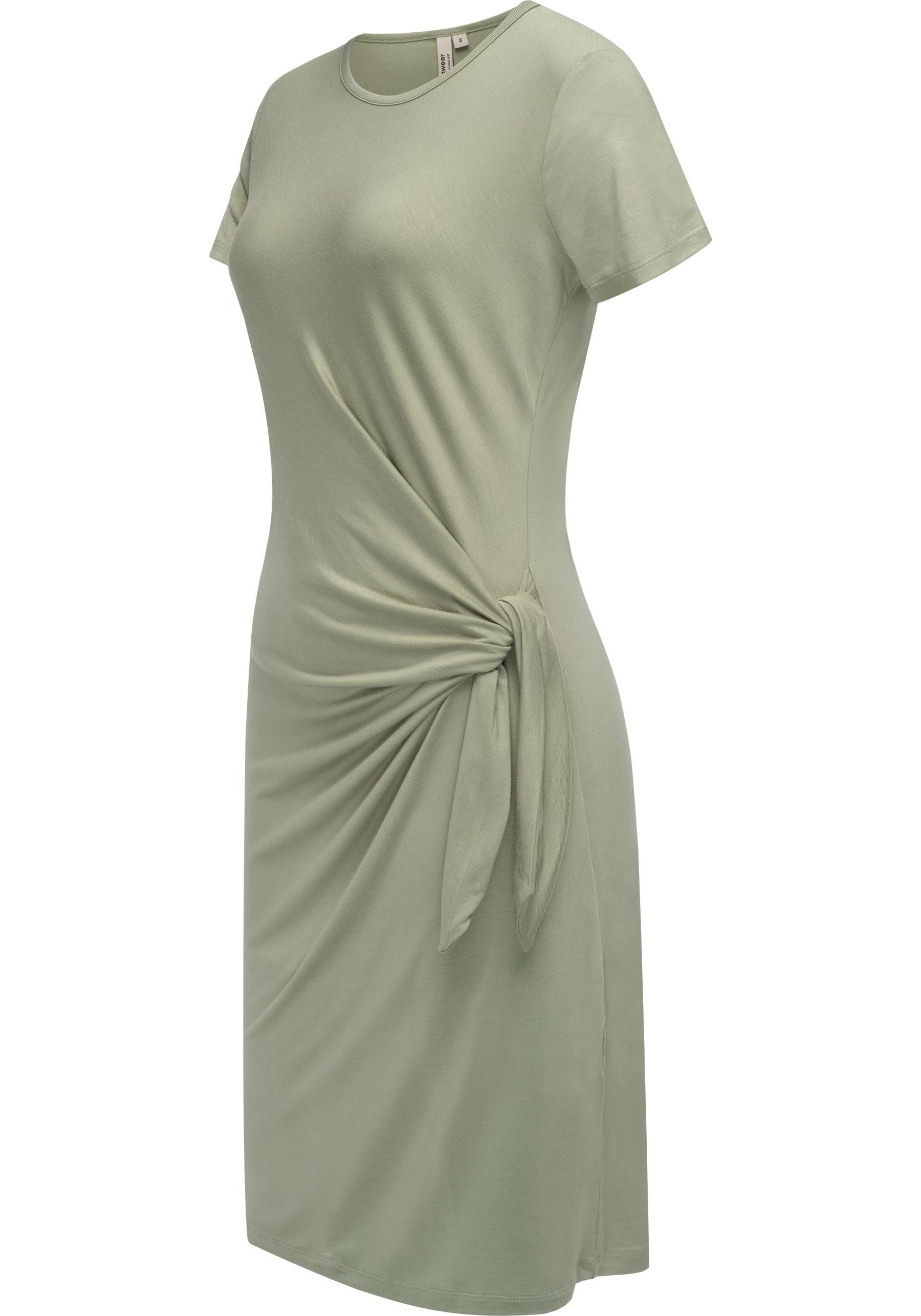 Ragwear Shirtkleid Knotta Kurzarm Sommerkleid mit seitlichem Bindeband