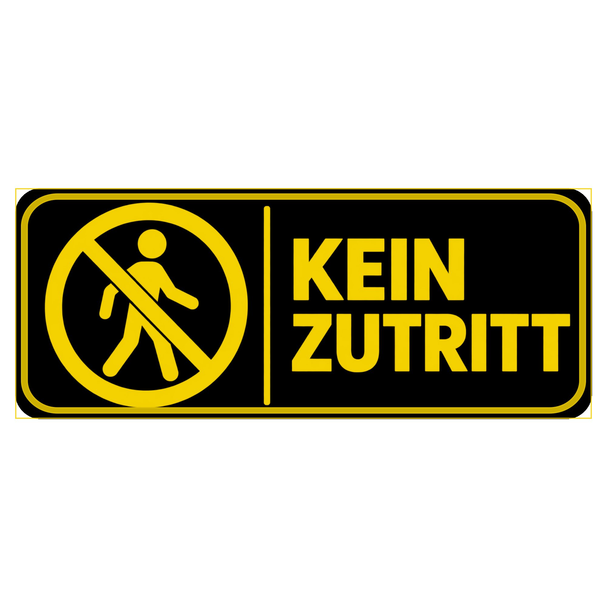 Nomiro Hinweisschild NOMIRO Hinweisschild Türschild Kein Zutritt 15x6 cm - Kunststoff schwa, (1 St), selbstklebend, lasergraviert