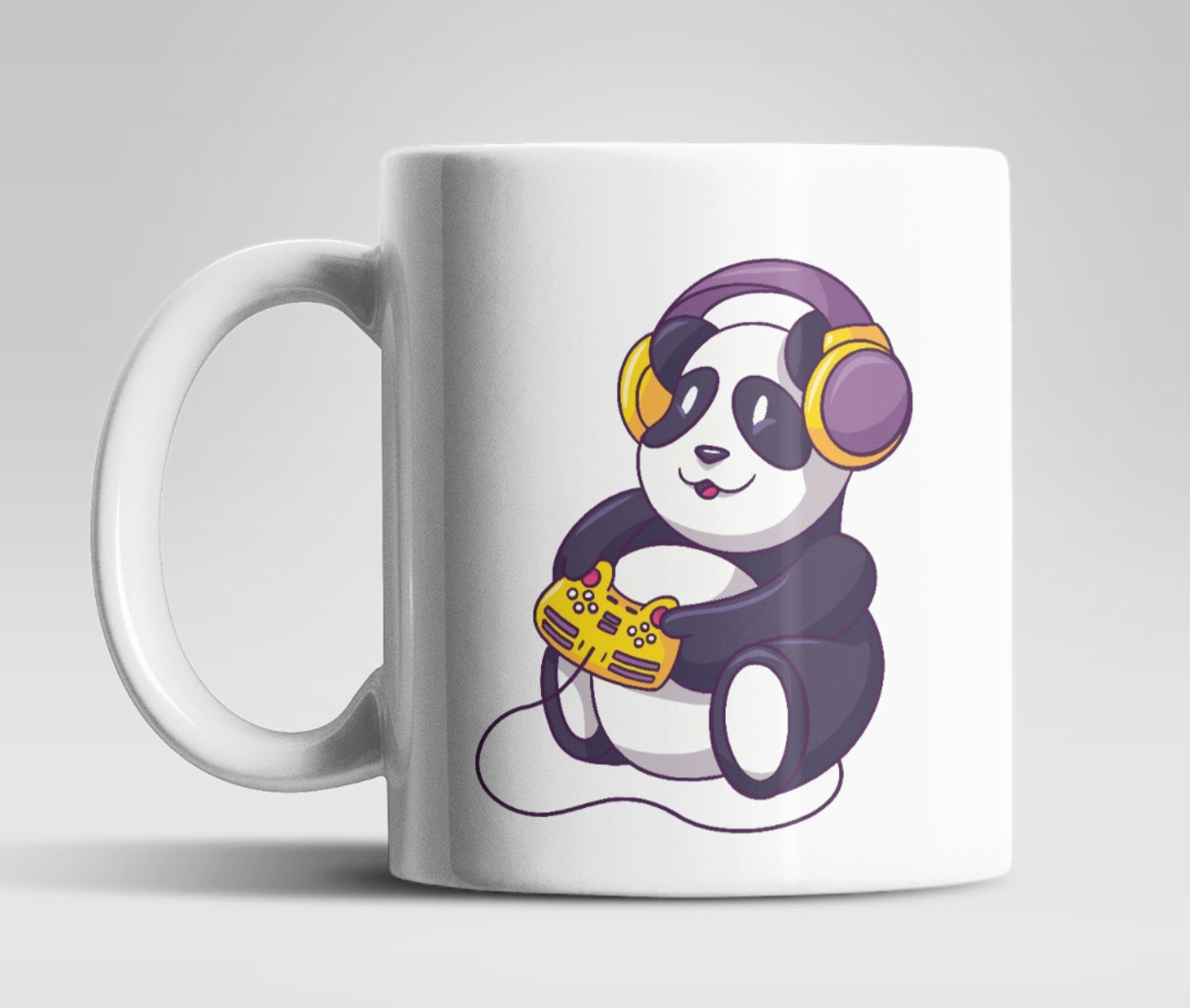 WS-Trend Tasse Gamer Panda Kaffeetasse Teetasse, Keramik, 330 ml