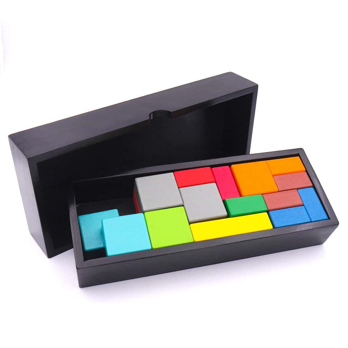 Philos Spiel IQ FIT RECHTECK - tolles, buntes 3D-Puzzle, Knobelspiel, Holzspiel