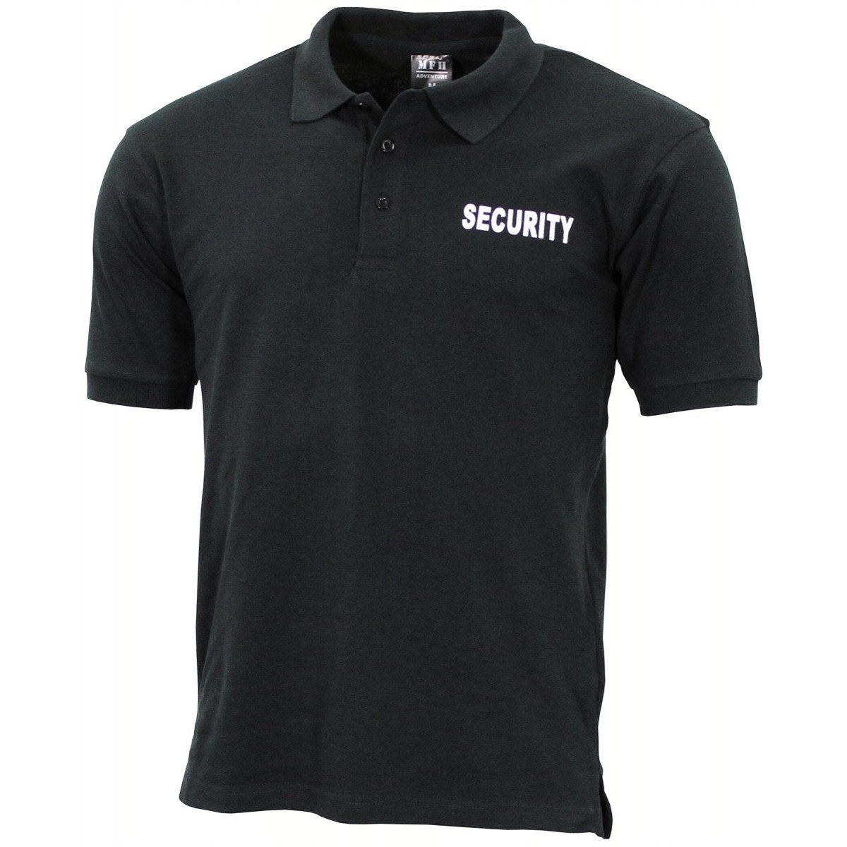 MFH Poloshirt Poloshirt "Security", bedruckt, schwarz günstig online kaufen