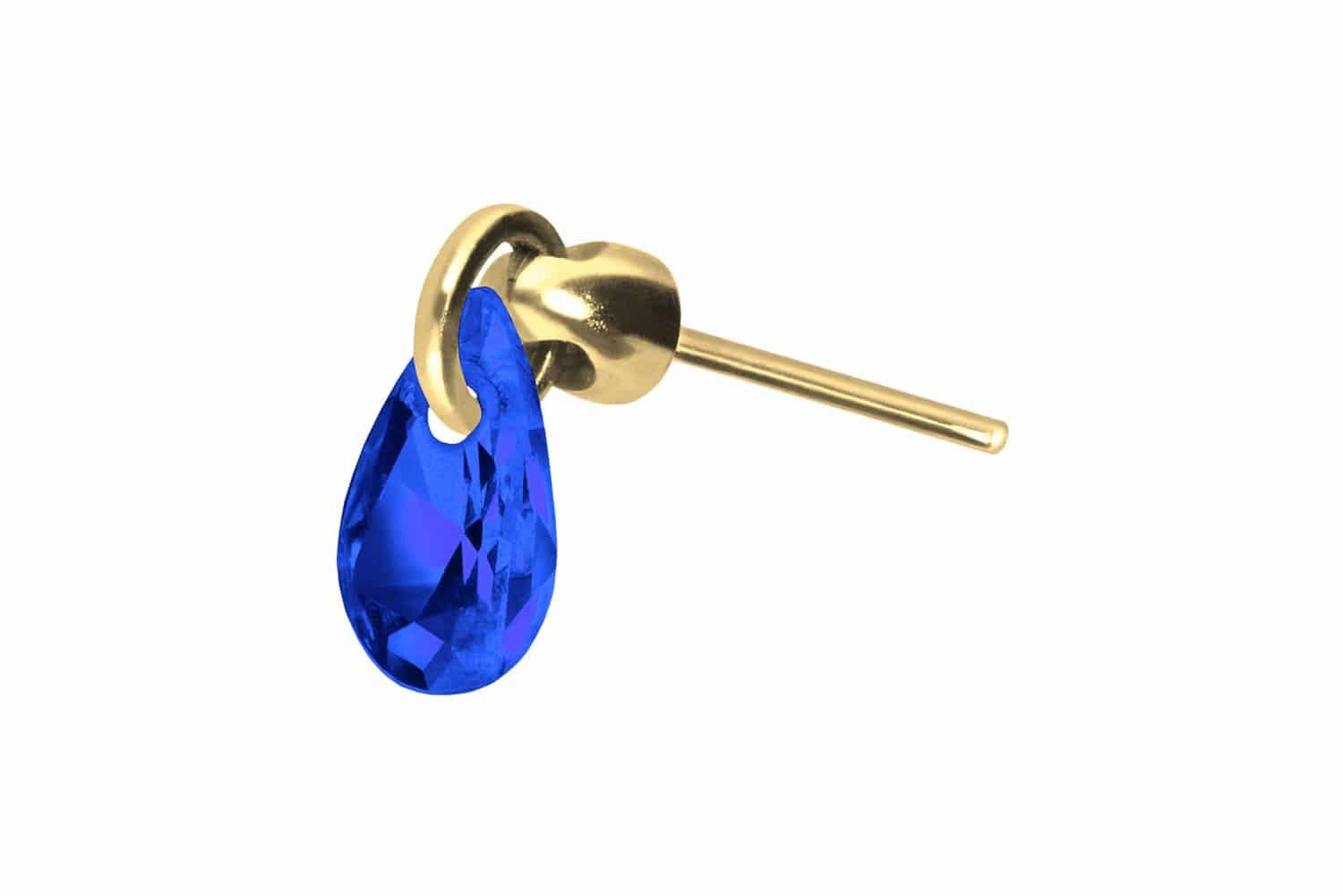 Farbe: Goldfarben + Kristall: Dunkelblau