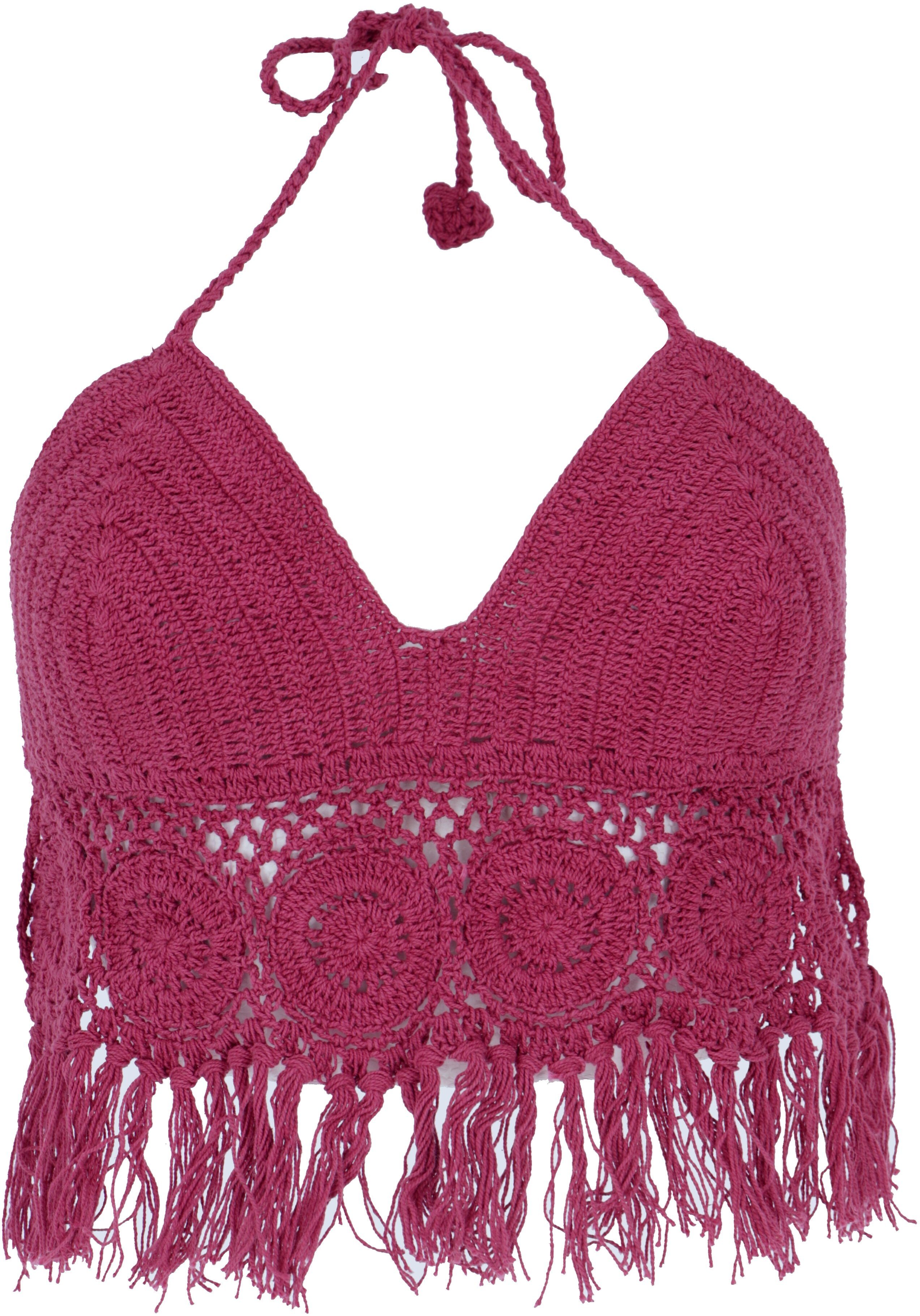 Guru-Shop T-Shirt Häkeltop, Bikinitop, Strandtop, Hippie Bra.. Festival, Ethno Style, alternative Bekleidung