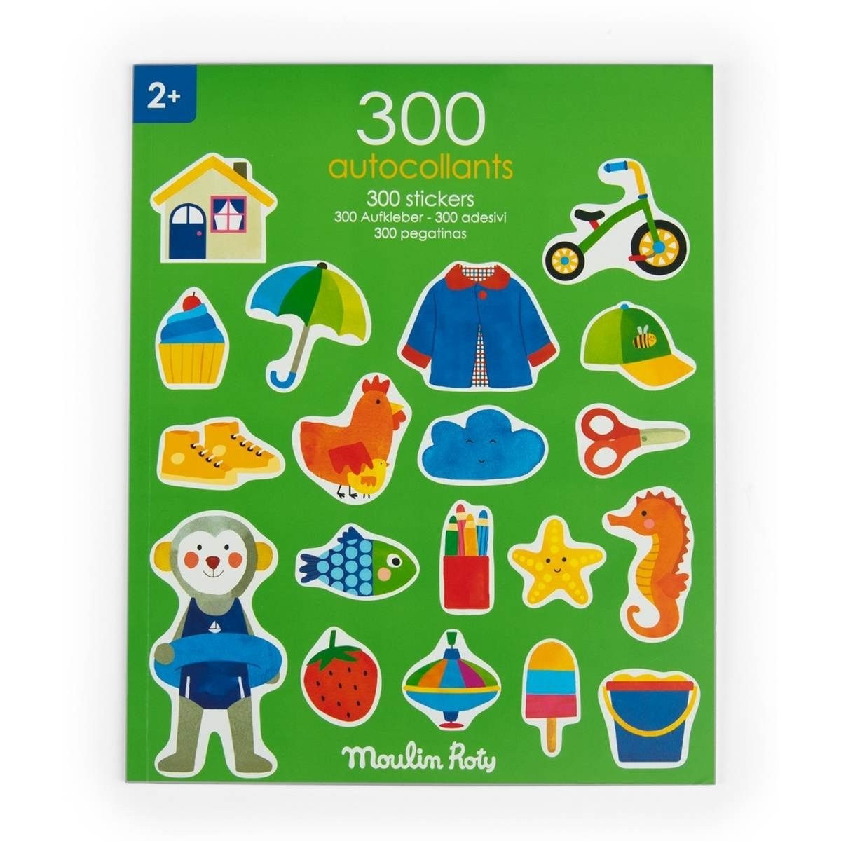Moulin Roty Kreativset Popipop Stickerheft (300 Stk) Handarbeitsset für kreative Kinder, Handarbeitsset