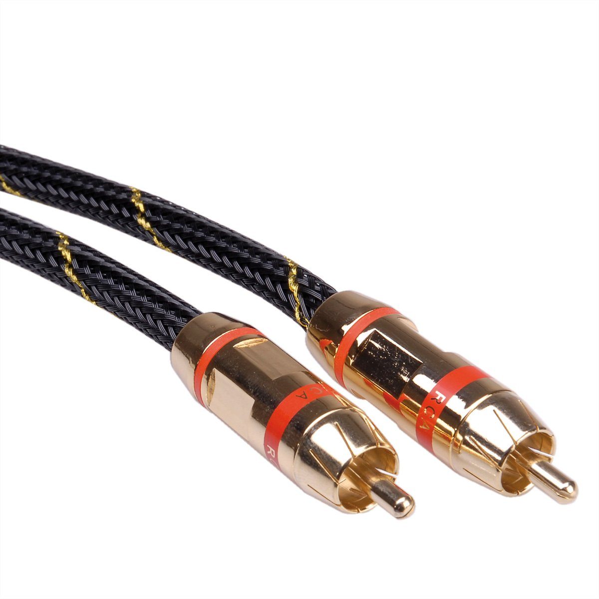 ROLINE GOLD Cinch-Verbindungskabel simplex ST/ST, Rot Audio-Kabel, Cinch (RCA) Männlich (Stecker), Cinch (RCA) Männlich (Stecker) (250.0 cm)
