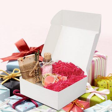 Kurtzy Geschenkbox Weiße Geschenkbox mit Deckel (100 Stück) - 12x12x5cm, White Gift Box with Lid (100 Pack) - 12x12x5cm