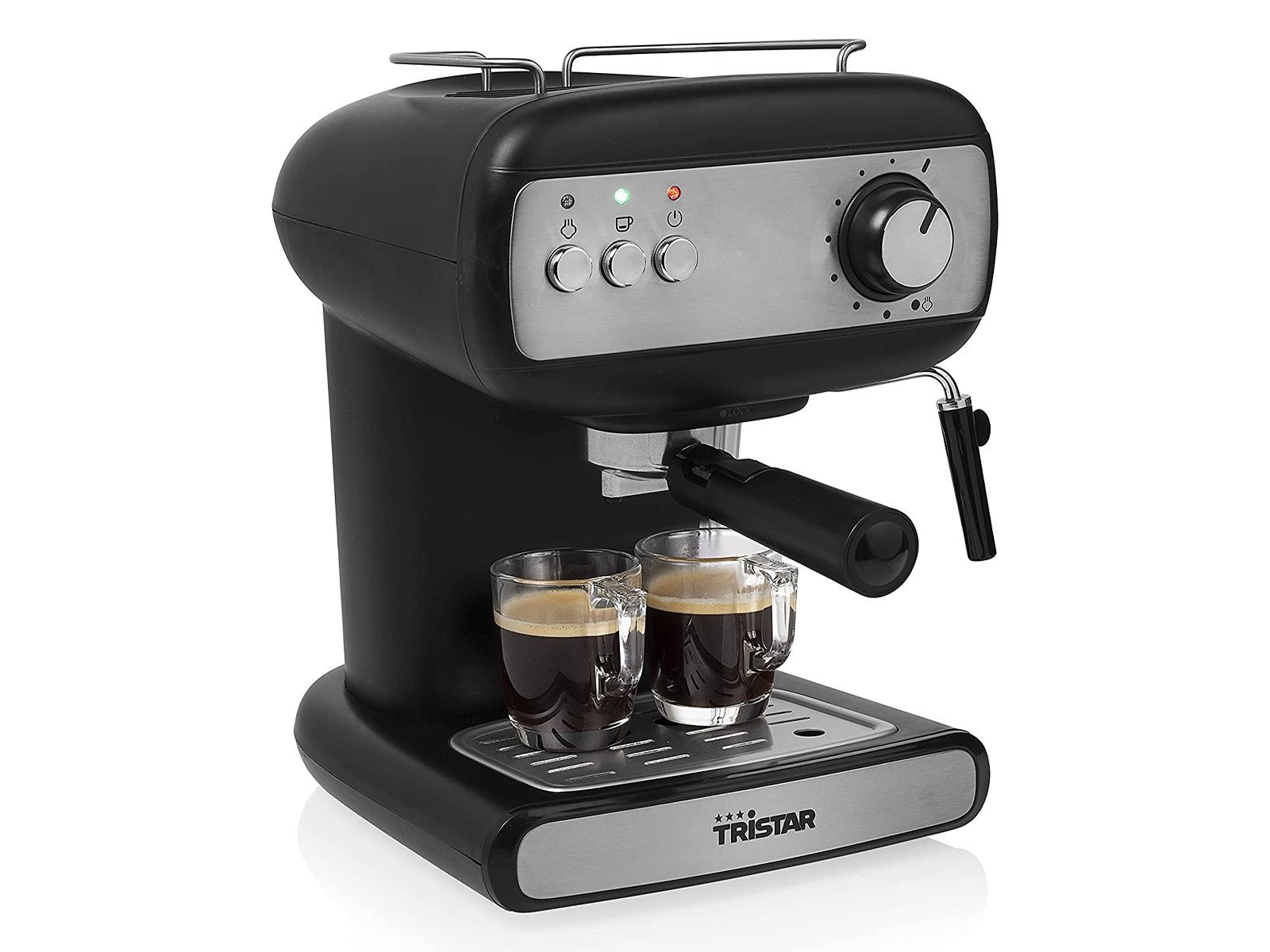 Siebdruck Kaffee Siebträger-Maschine Espressomaschine, Milchaufschäumer italienische Tristar mit