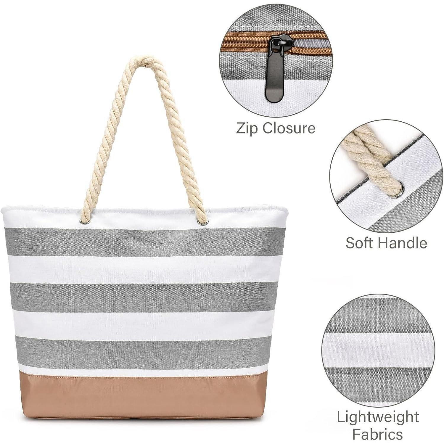 LuxusKollektion Strandtasche Strandtasche Tote Bag mit Reißverschluss und N günstig online kaufen