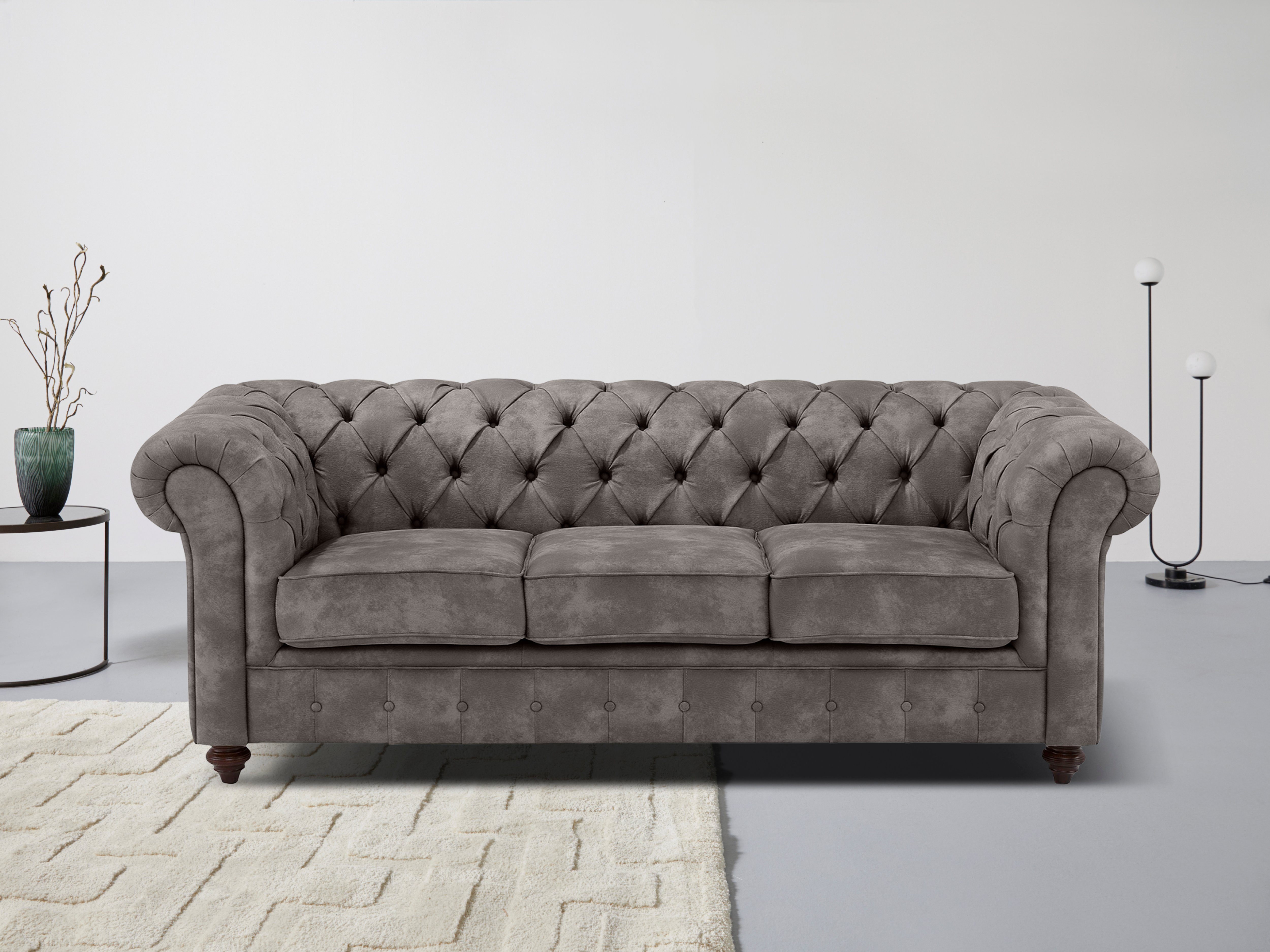 Home affaire Chesterfield-Sofa Chesterfield 3-Sitzer B/T/H: günstig online kaufen
