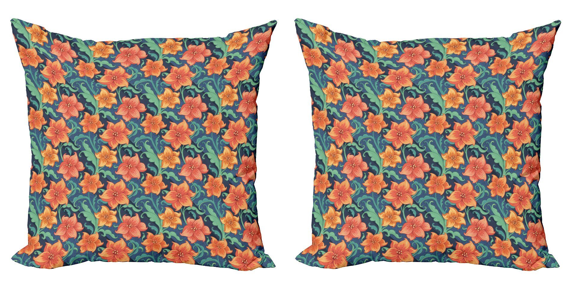 Kissenbezüge Modern Accent Blumen Abakuhaus Blumen-Gekritzel Doppelseitiger Stück), Digitaldruck, (2 Lilly