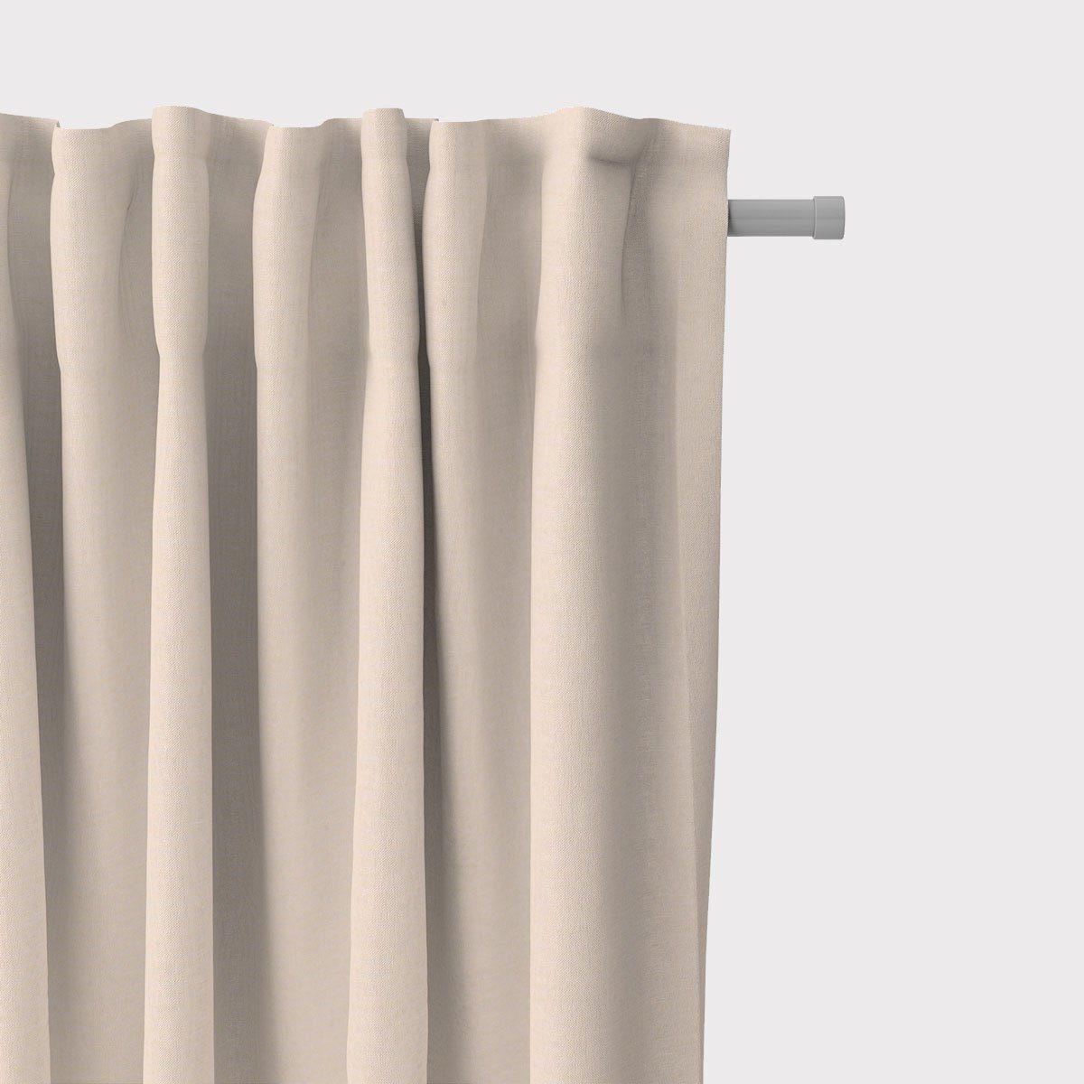 SCHÖNER LEBEN. Vorhang Gardine Leinenlook uni creme 245cm Länge wählbar aus Standardgrößen, Smokband, blickdicht, Kunstfaser, handmade