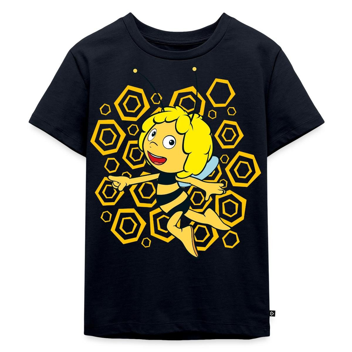 Spreadshirt T-Shirt Biene Maja Bienenstock Wabenmuster Kinder Premium T-Shirt (1-tlg)
