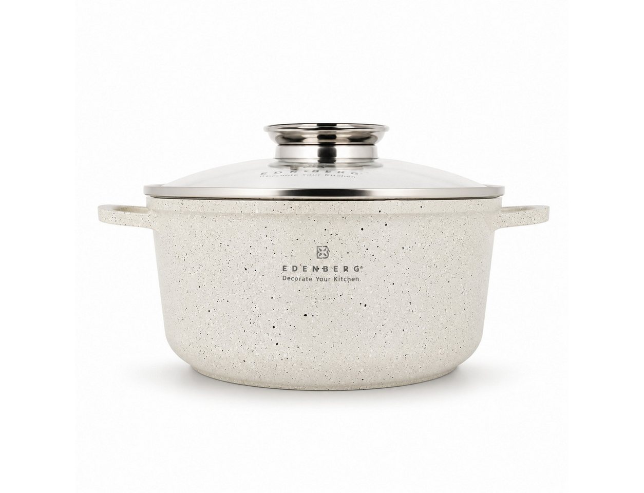 Edenberg Topf-Set Hochwertige beige Kochtöpfe mit langlebiger Steinbeschichtung, Keramik, Aluminium, Edelstahl, Aluminiumguss (2-tlg)