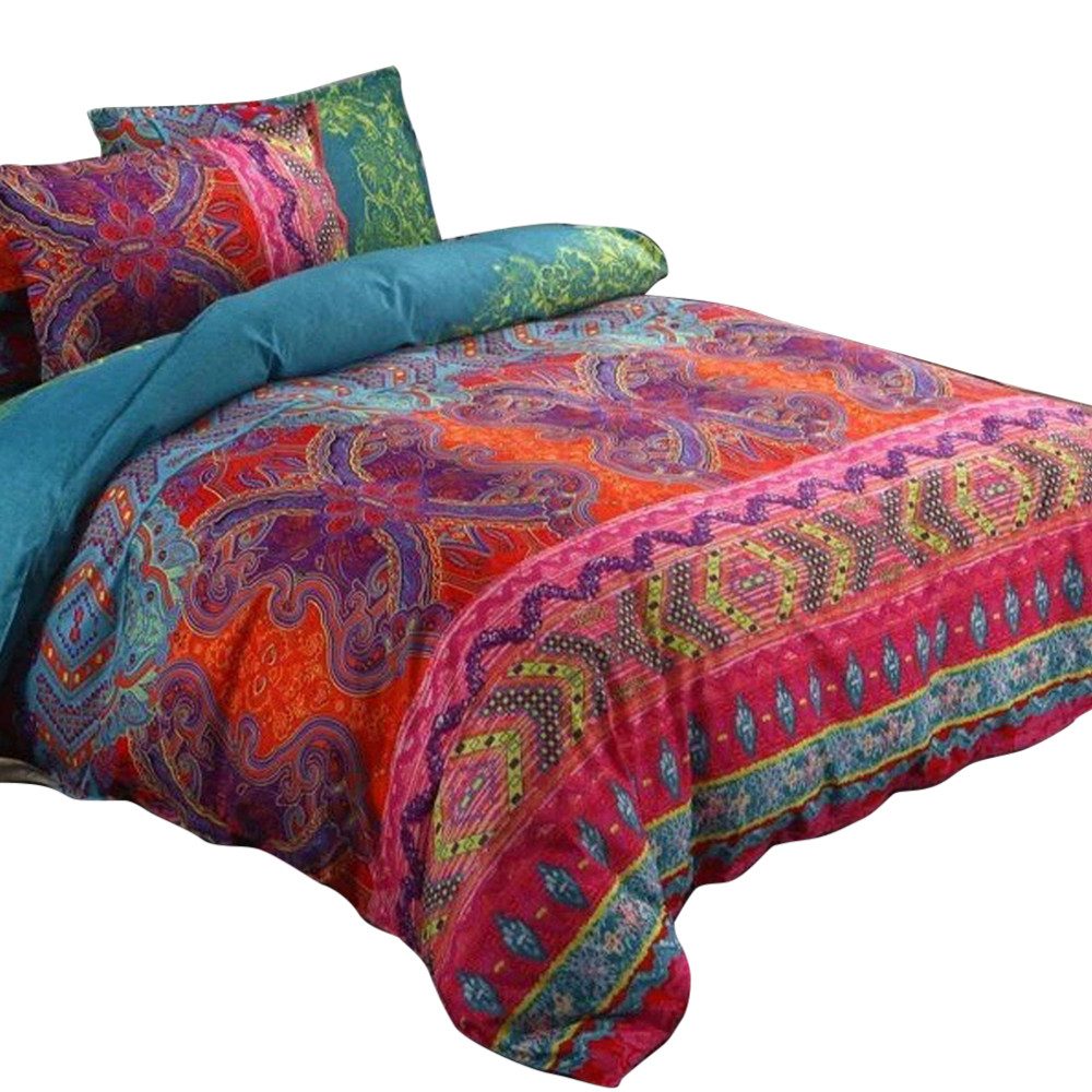 Diwzbyn Bettwäsche Gestreifte und Romantische Bettwäsche, 3 teilig, Polyester 2 teilig Winterbettwäsche