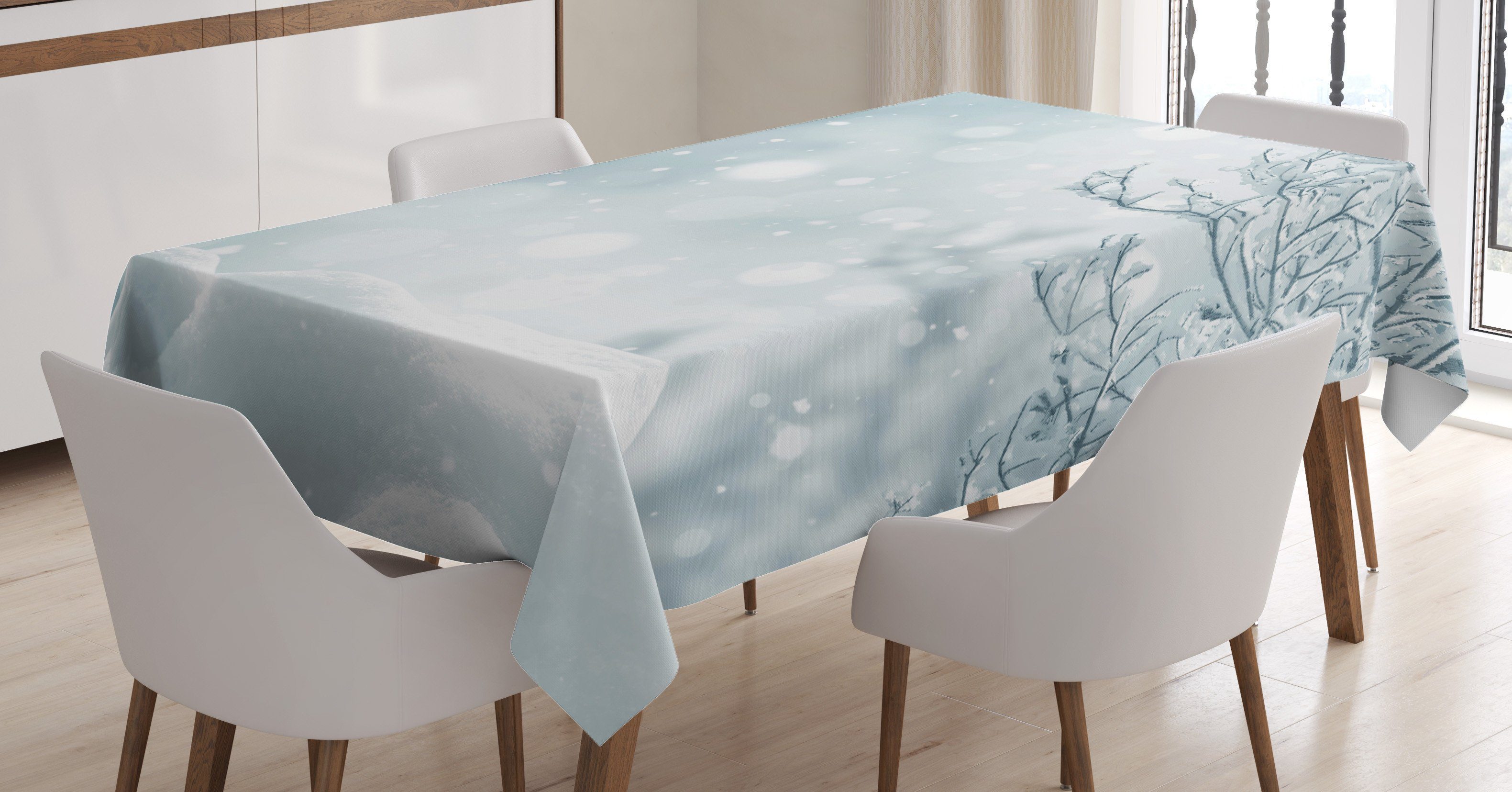 Bereich Farben, Klare Tischdecke geeignet Für Winter den Abakuhaus Weihnachtszeit-Schnee Waschbar Farbfest Außen