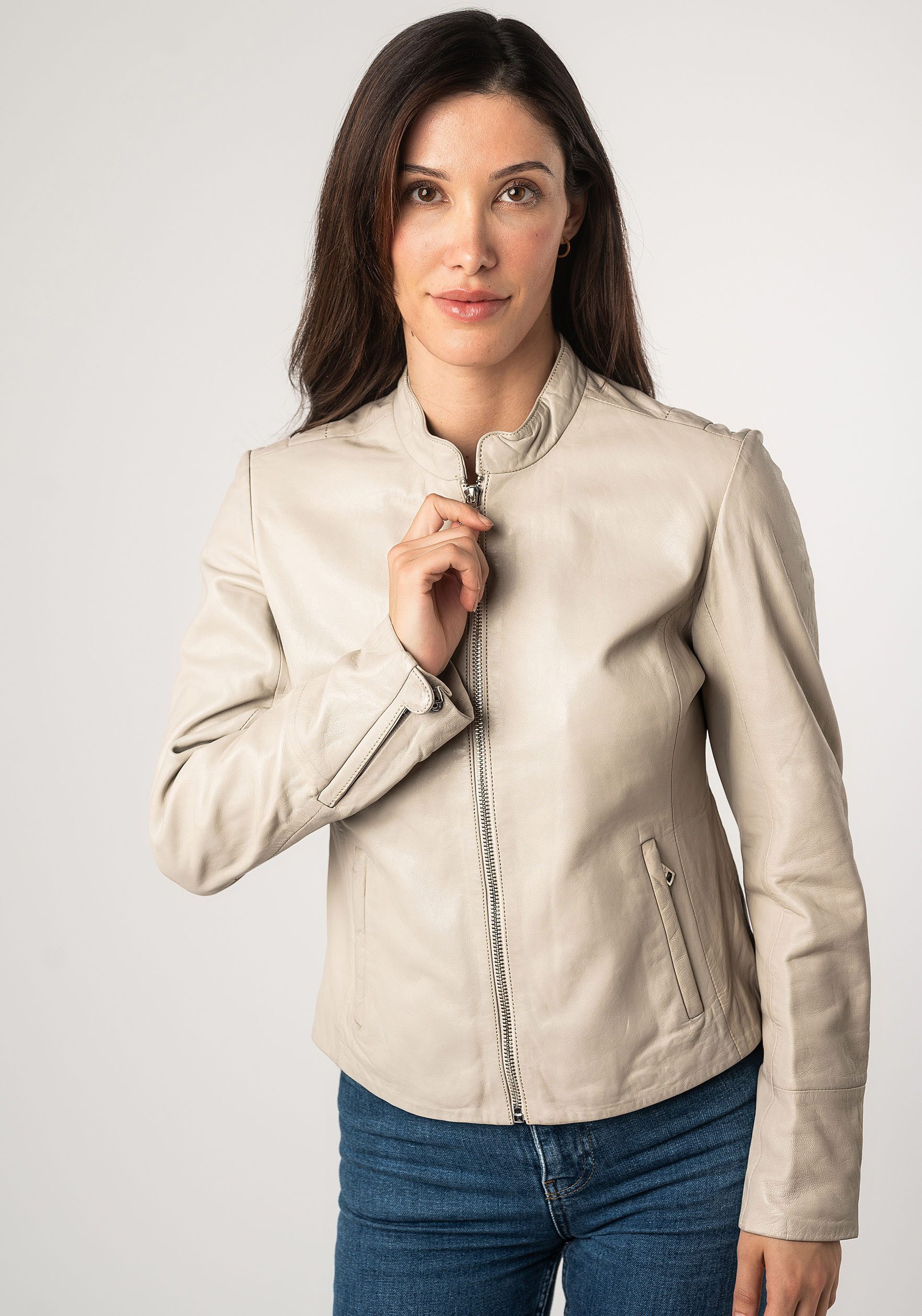 Mauritius Lederjacke MWCelly mit Stehkragen, Reißverschlusstaschen günstig online kaufen