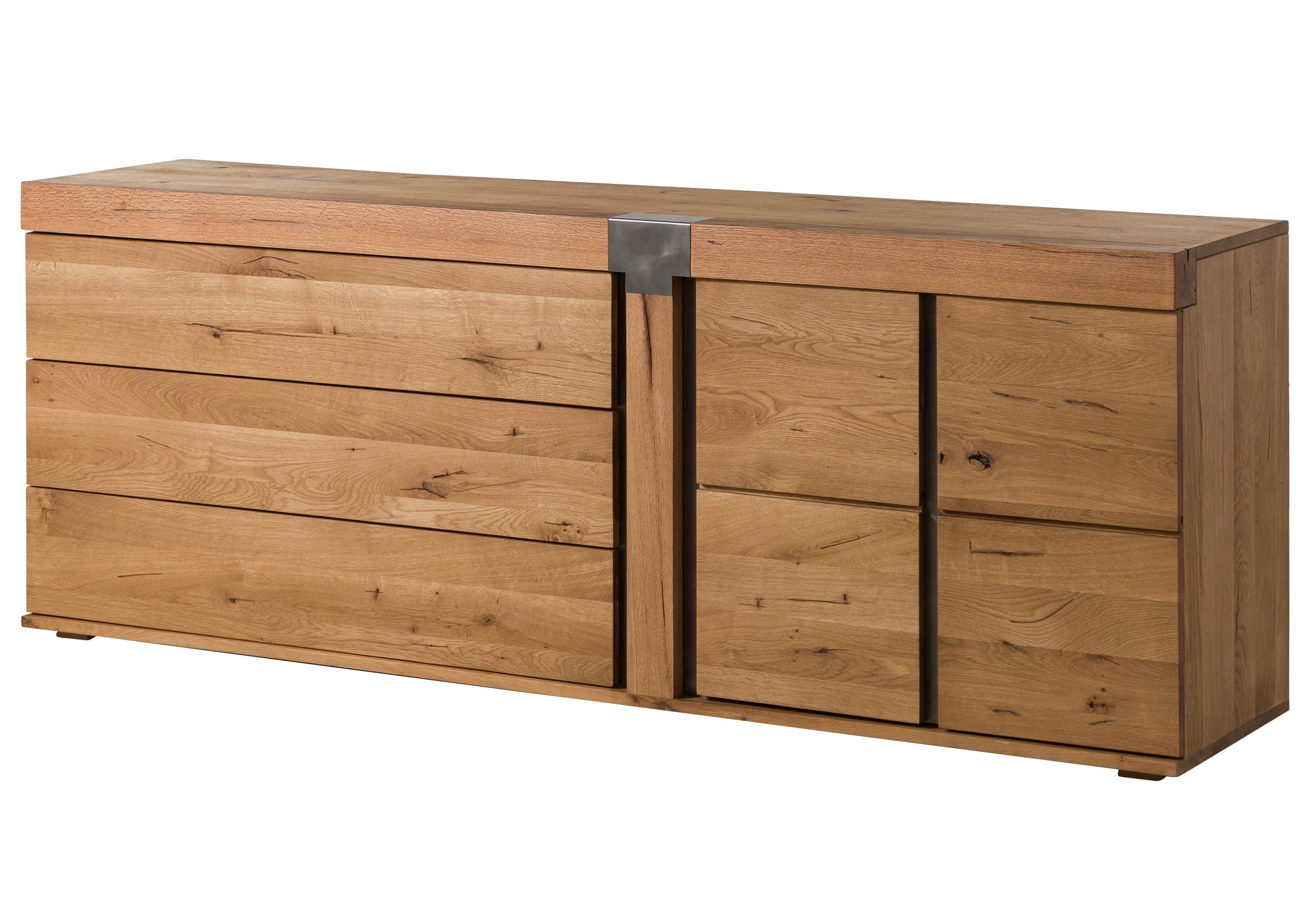 Massivmoebel24 Sideboard (Massivholz), Sideboard Wild-/Zerreiche 200x45x75 natur geölt NEW AMSTERDAM #16