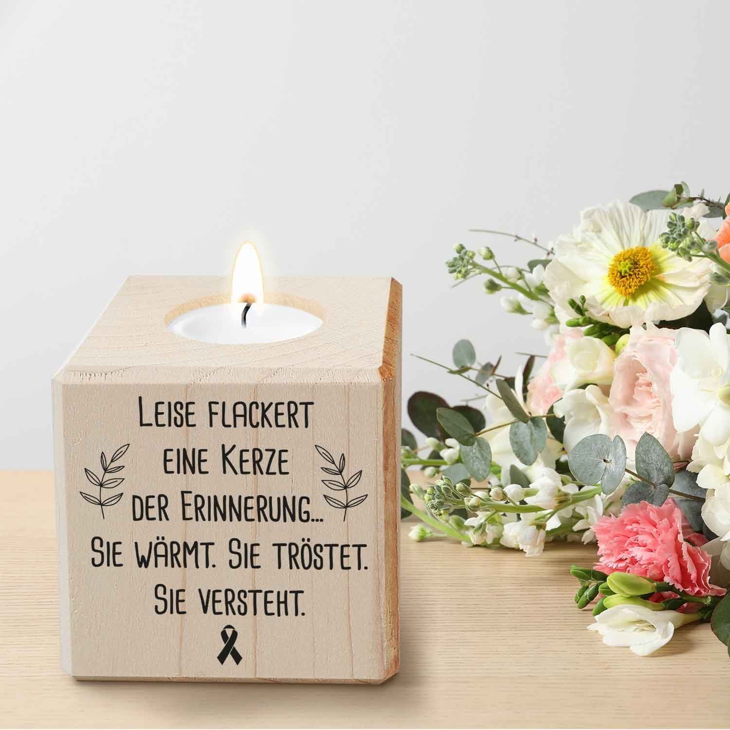 GRAVURZEILE Teelichthalter mit Gravur aus Holz günstig online kaufen