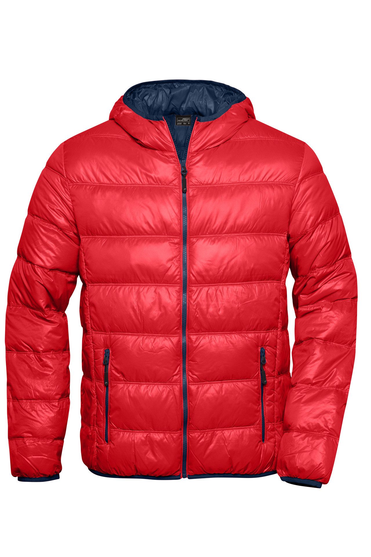 James & Nicholson Leichtdaunenjacke Ultraleichte Herren Daunenjacke mit Kapuze in sportlichem Style JN1060 für die Übergangszeit