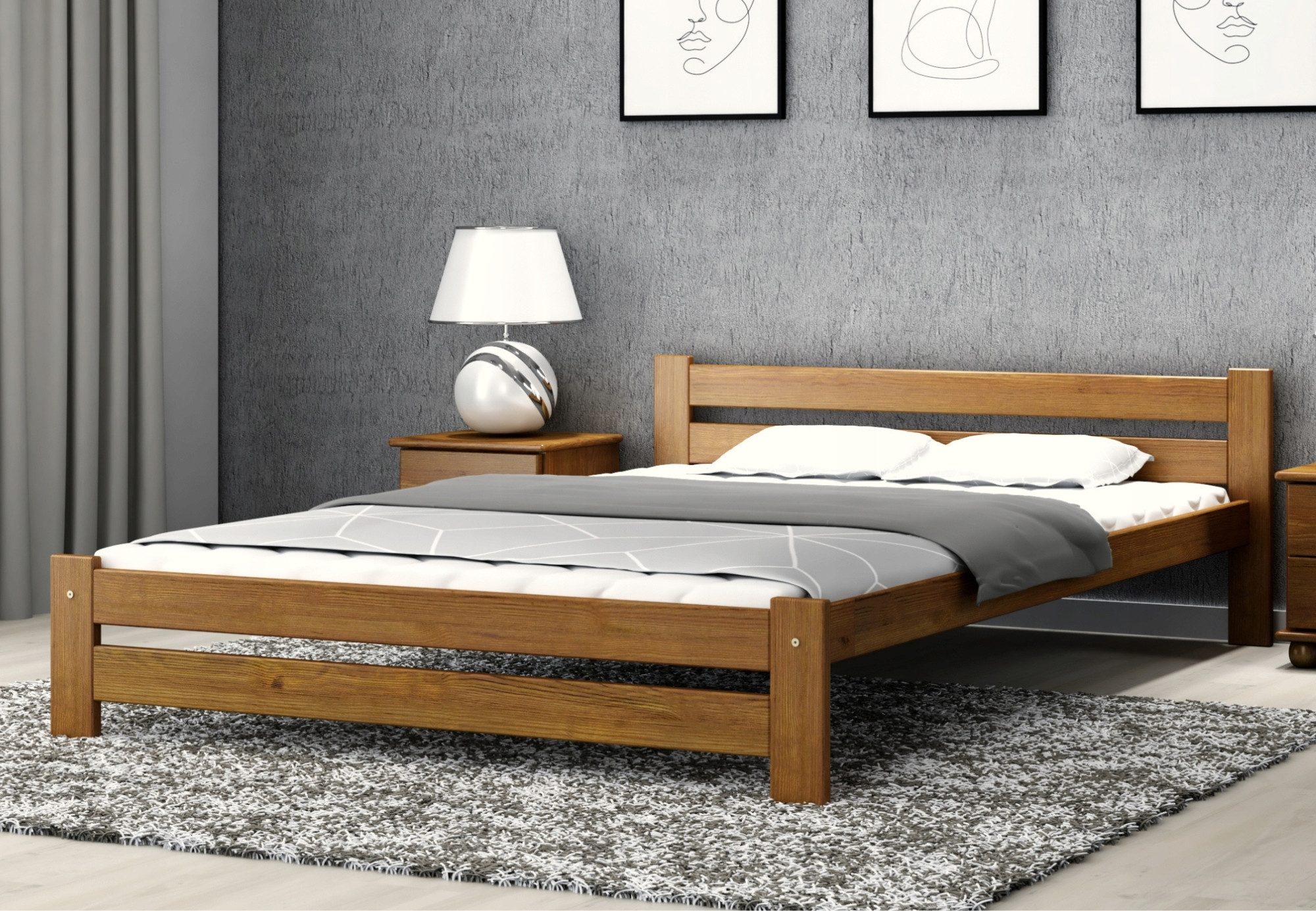 Home Collective Holzbett aus Massivholz Kiefer, mit abgeschrägten Kanten & günstig online kaufen