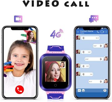 LiveGo Smartwatch (SIM-Karte), 4G Kinder uhr mit GPS-Tracker Kindertelefon mit Anruf Schrittzähler