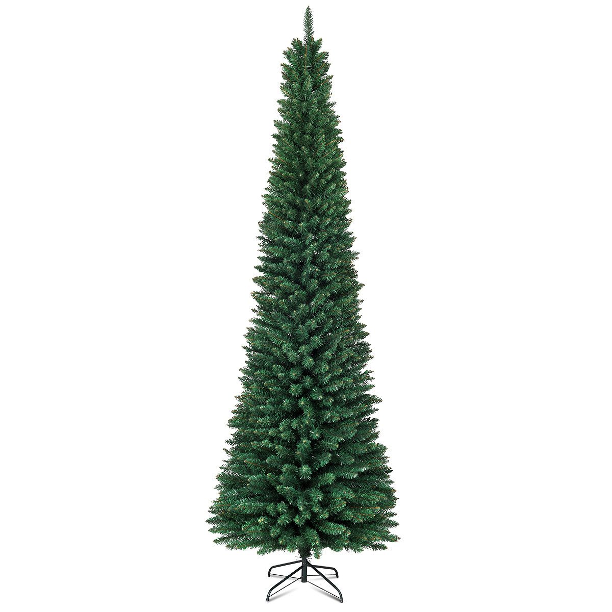 COSTWAY Künstlicher Weihnachtsbaum, 240cm, mit 1000 PVC Nadeln, Metallständer