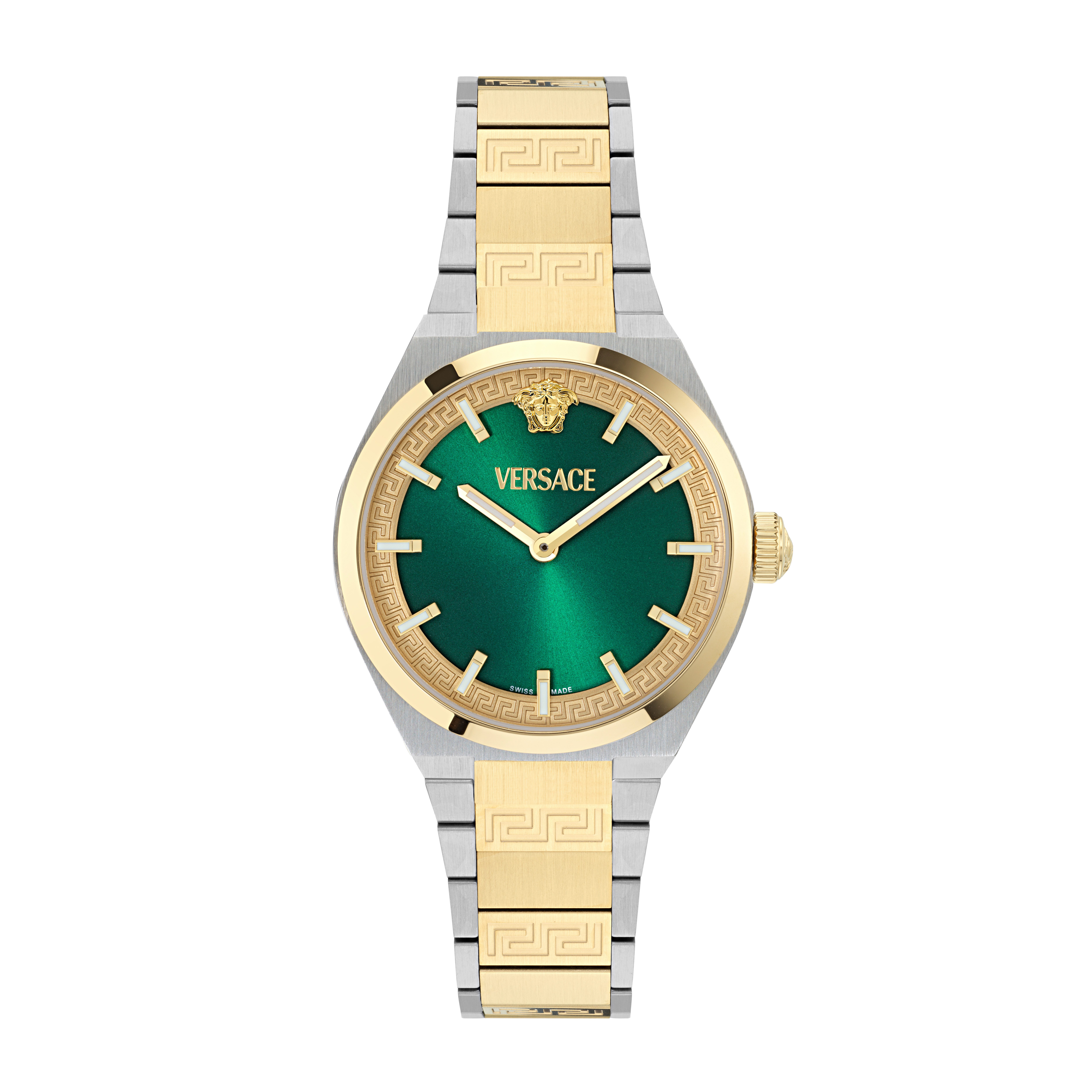 Versace Quarzuhr V-AURIA VE5E00326, Armbanduhr, Damenuhr, Swiss Made, Edelstahlarmband, analog