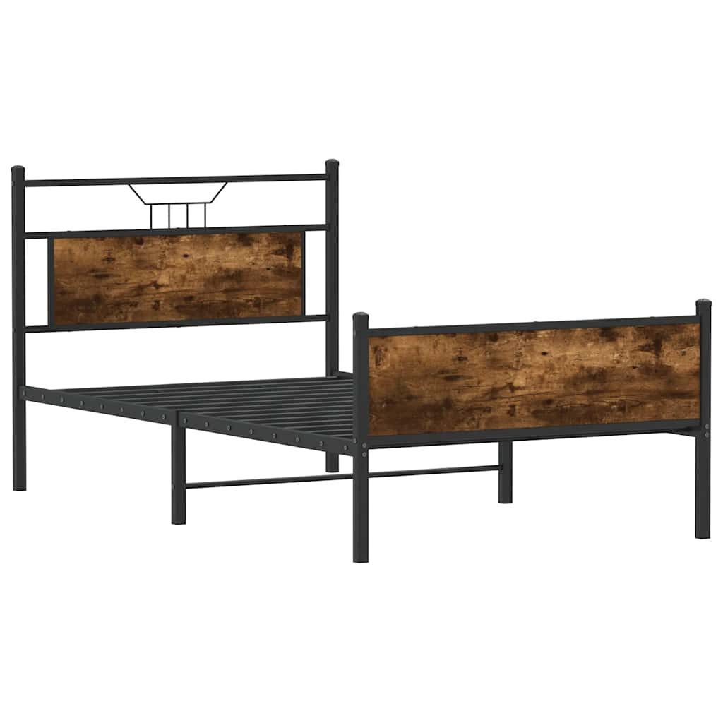 vidaXL Bett Bettgestell ohne Matratze Räuchereiche günstig online kaufen