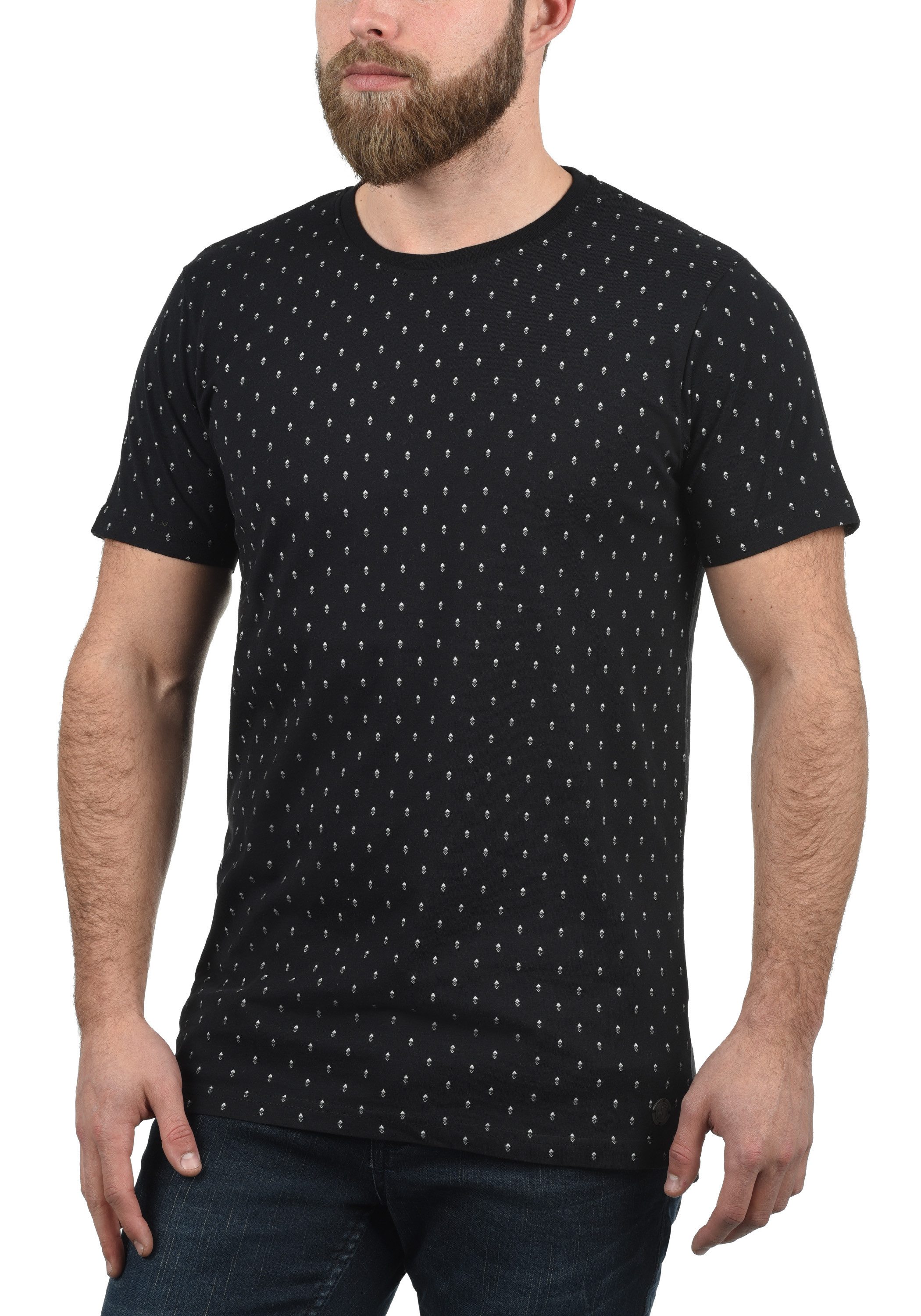 !Solid Rundhalsshirt SDAaron Kurzarmshirt mit All-Over günstig online kaufen