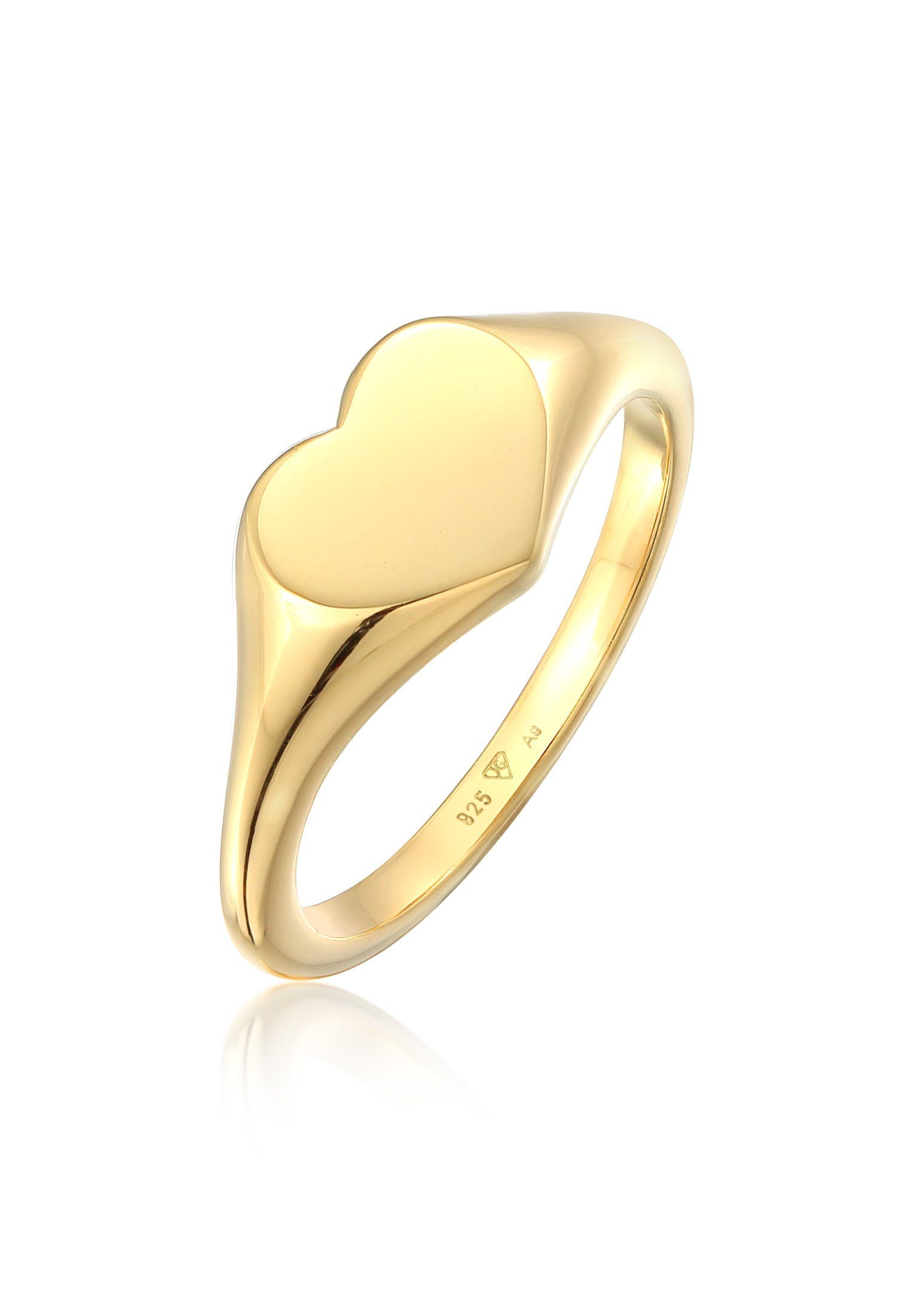 Elli Siegelring Herz Liebe Siegelring 925 Silber