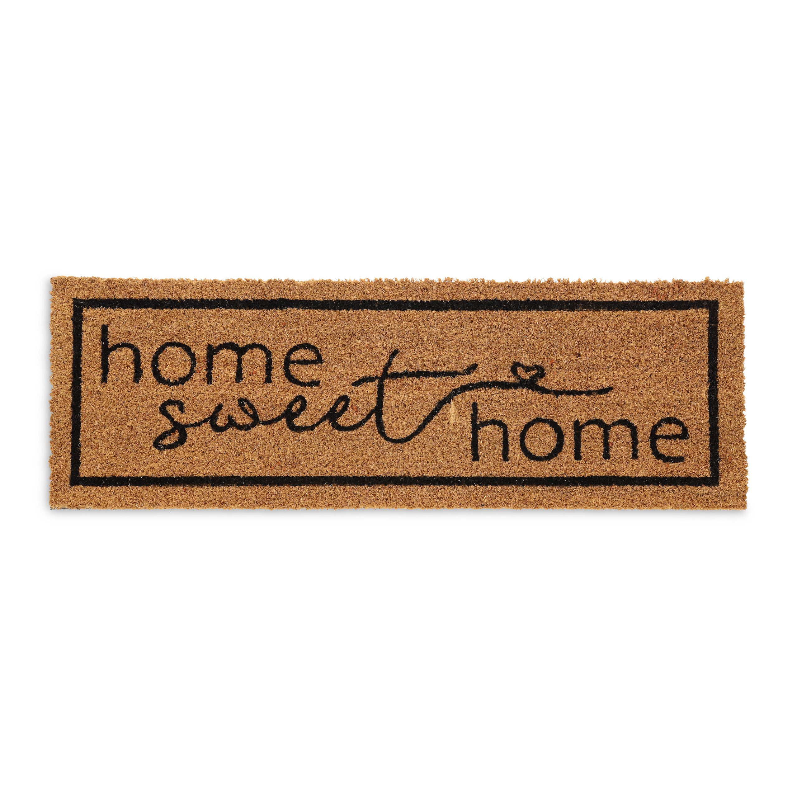 Fußmatte Kokos Fußmatte Home sweet Home, relaxdays, rechteckig, Höhe: 15 mm