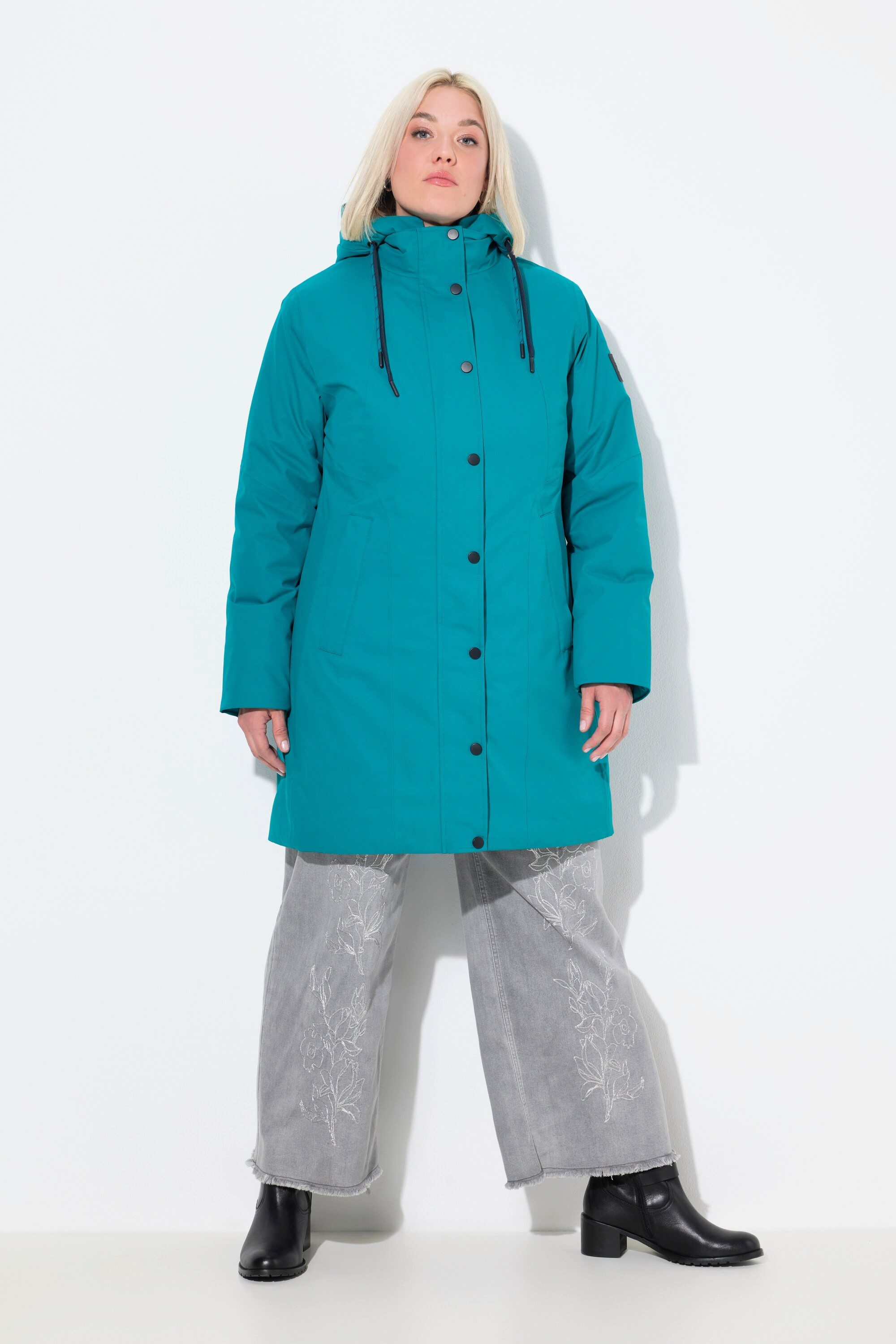 Ulla Popken Wintermantel HYPRAR Funktionsjacke wasserdicht 2-Wege-Zipper günstig online kaufen