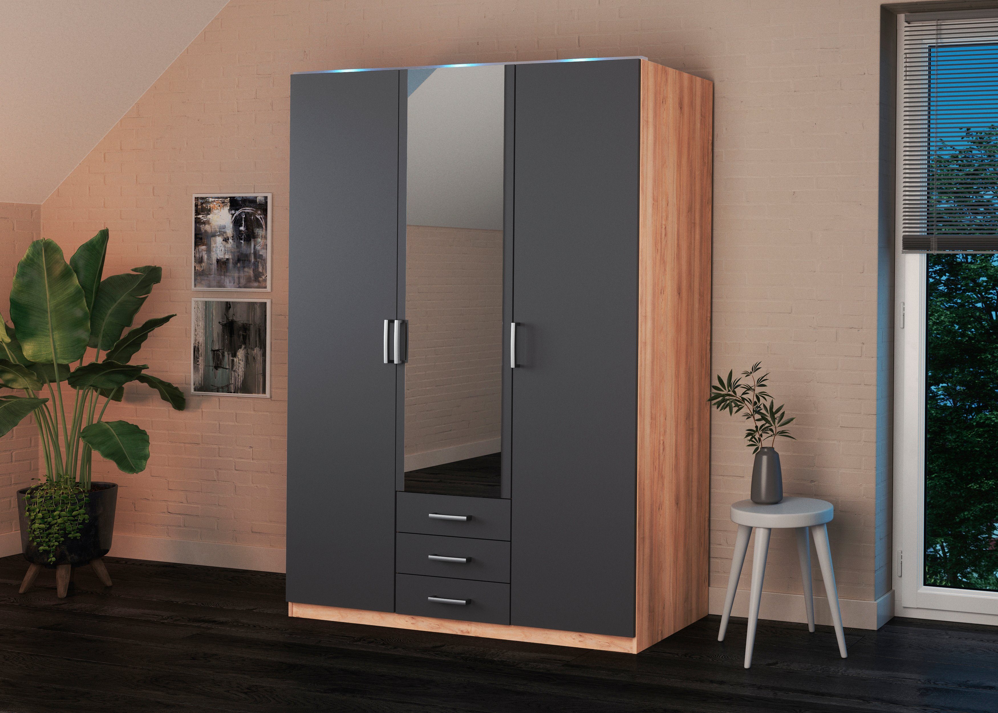 priess Kleiderschrank "Amsterdam", mit oder ohne LED-Beleuchtung günstig online kaufen