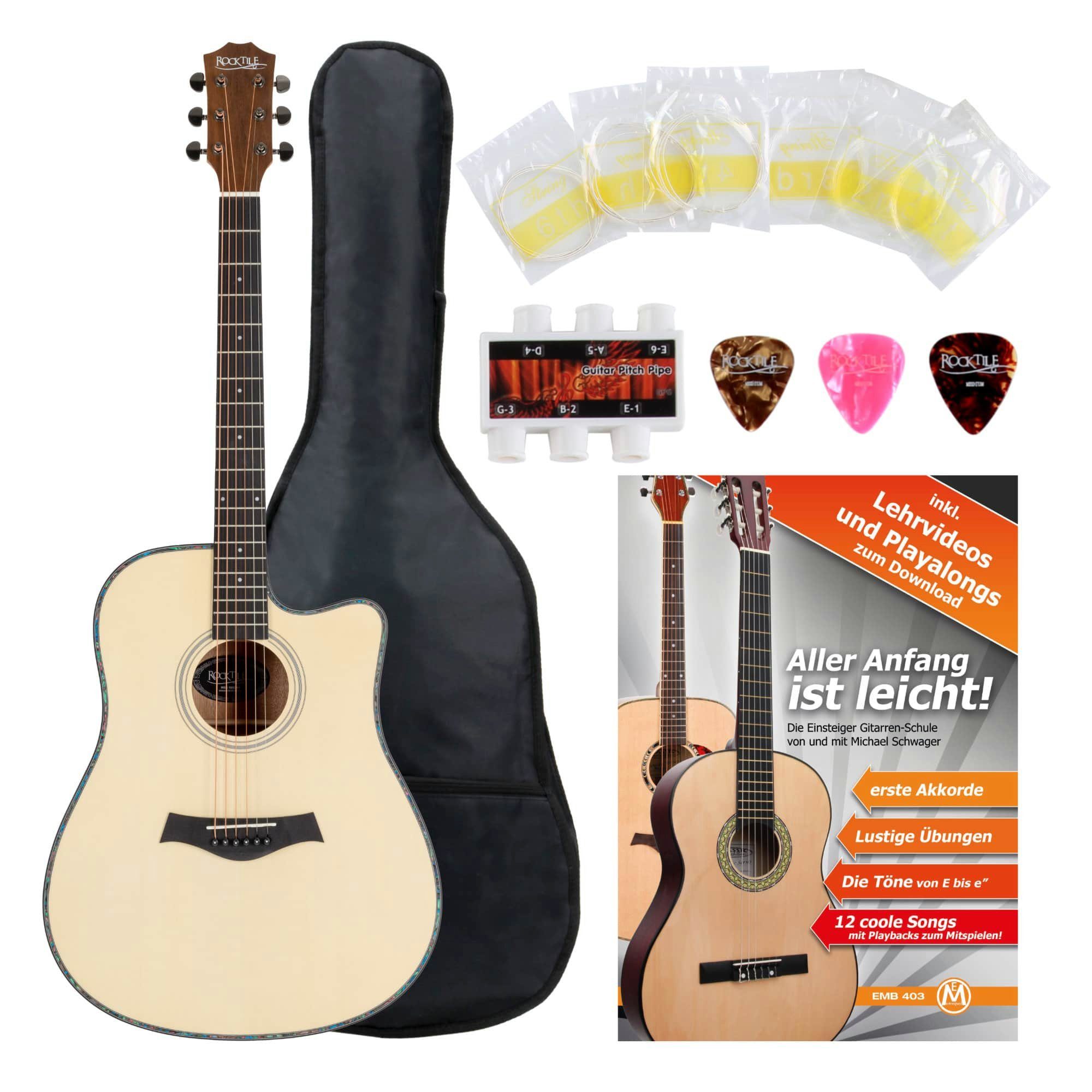 Westerngitarre WSD-100C NT Akustikgitarre Starter Set