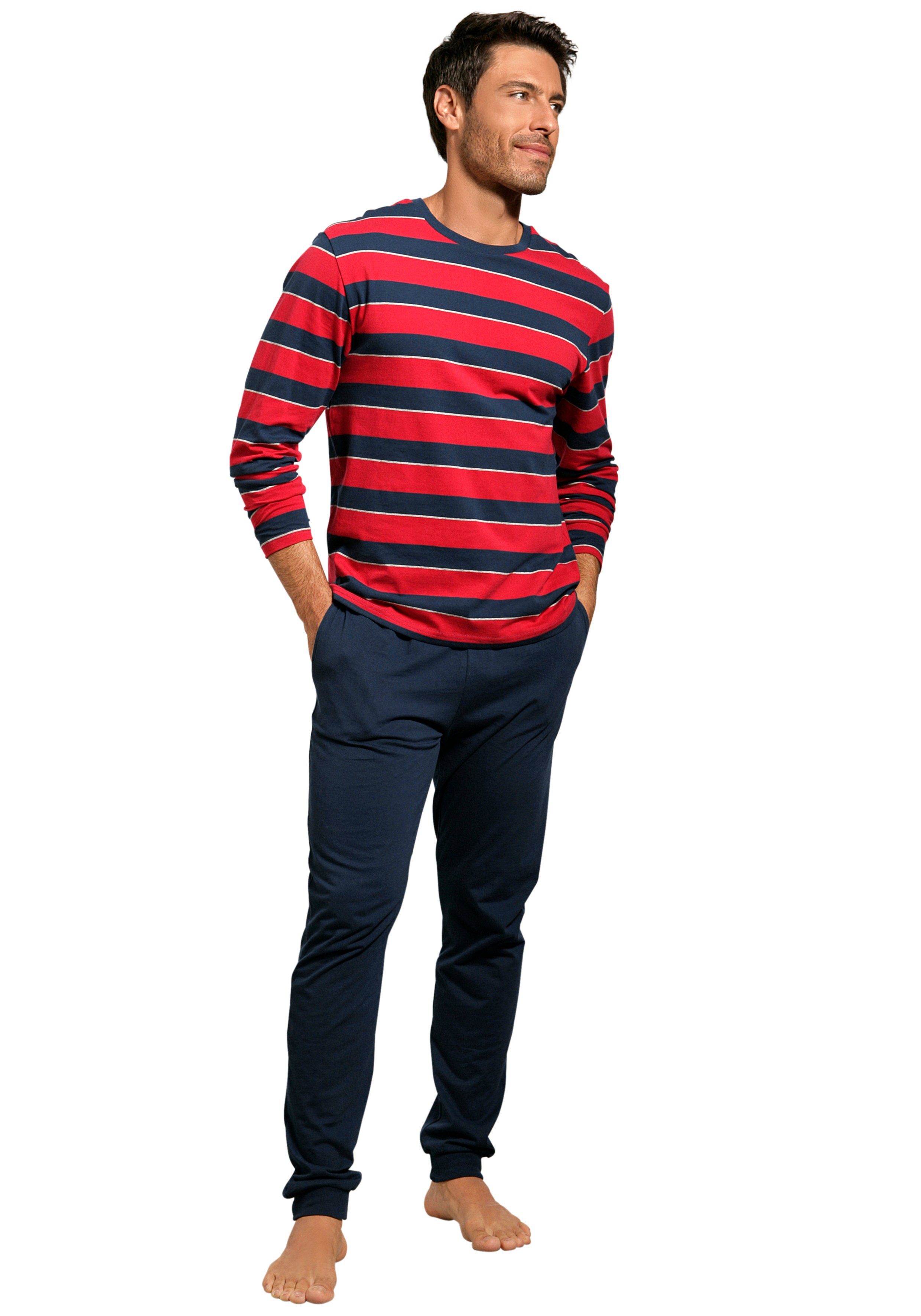 H.I.S Pyjama 1 Stück, 2 Stk. tlg., Schlafanzug mit aufwendig gestreiftem Ob günstig online kaufen