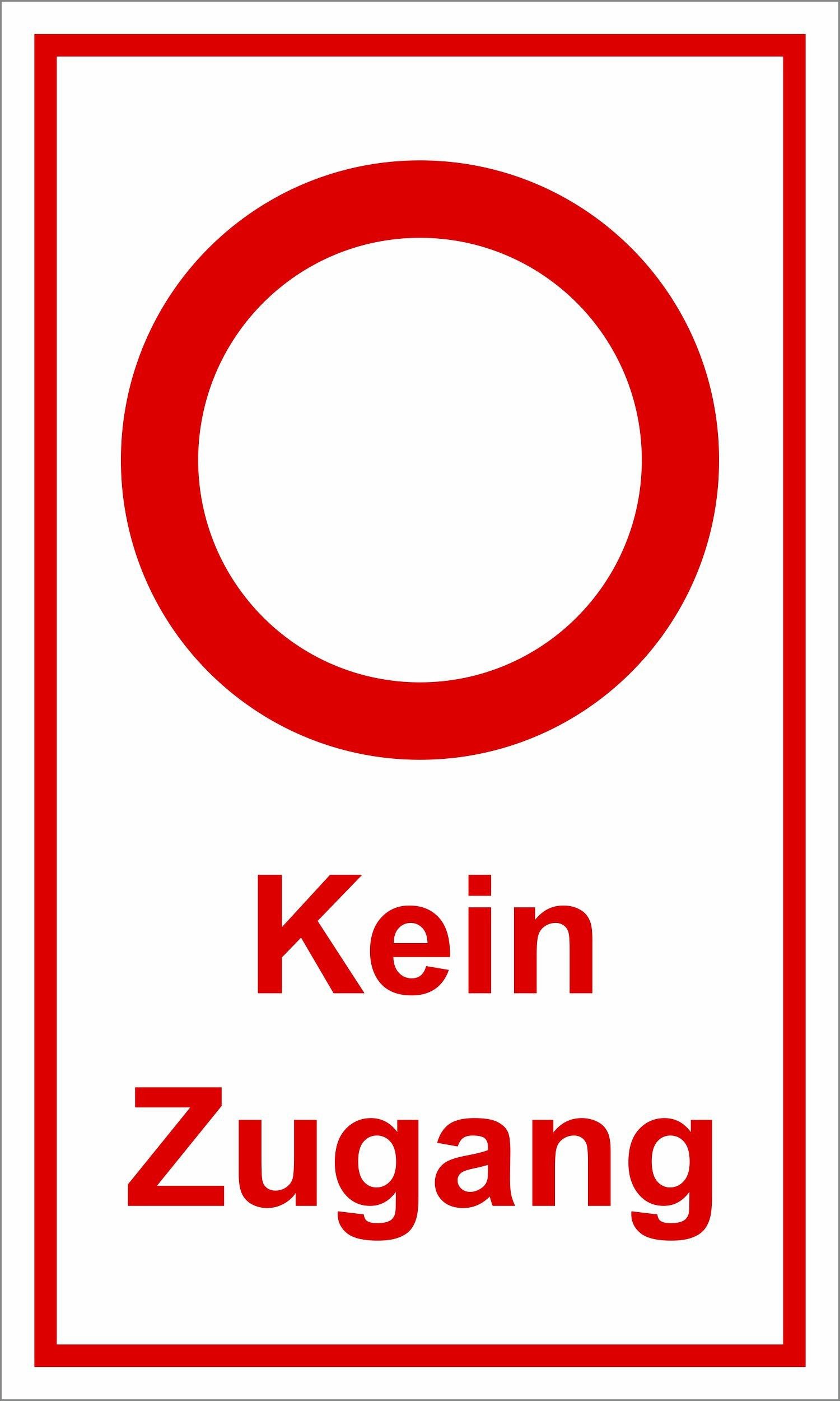 Hermann Schütz Hinweisschild Kein Zugang 250 x 150 mm Kunststoff, (1 St)