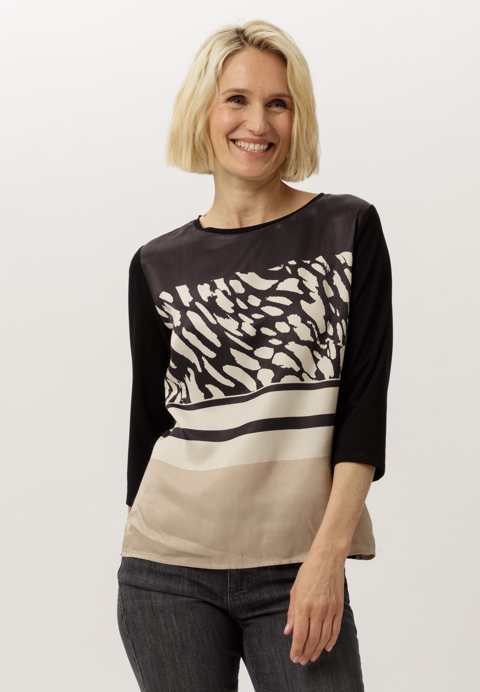 FRANK WALDER Blusenshirt mit Panneauxprint günstig online kaufen