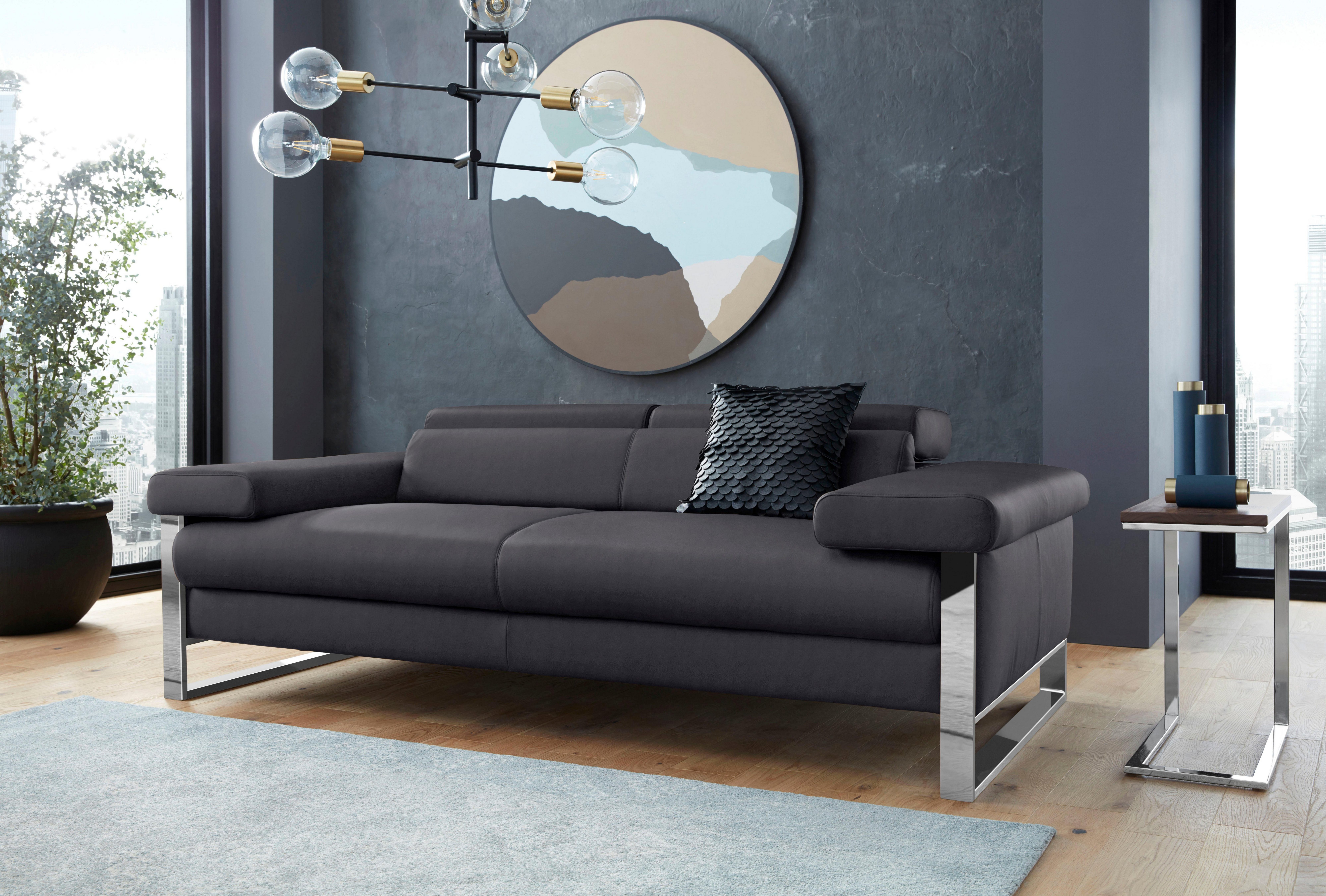 W.SCHILLIG 2-Sitzer finn, German Design Award 2016, Fußgestell Chrom glänzend, Breite 210 cm