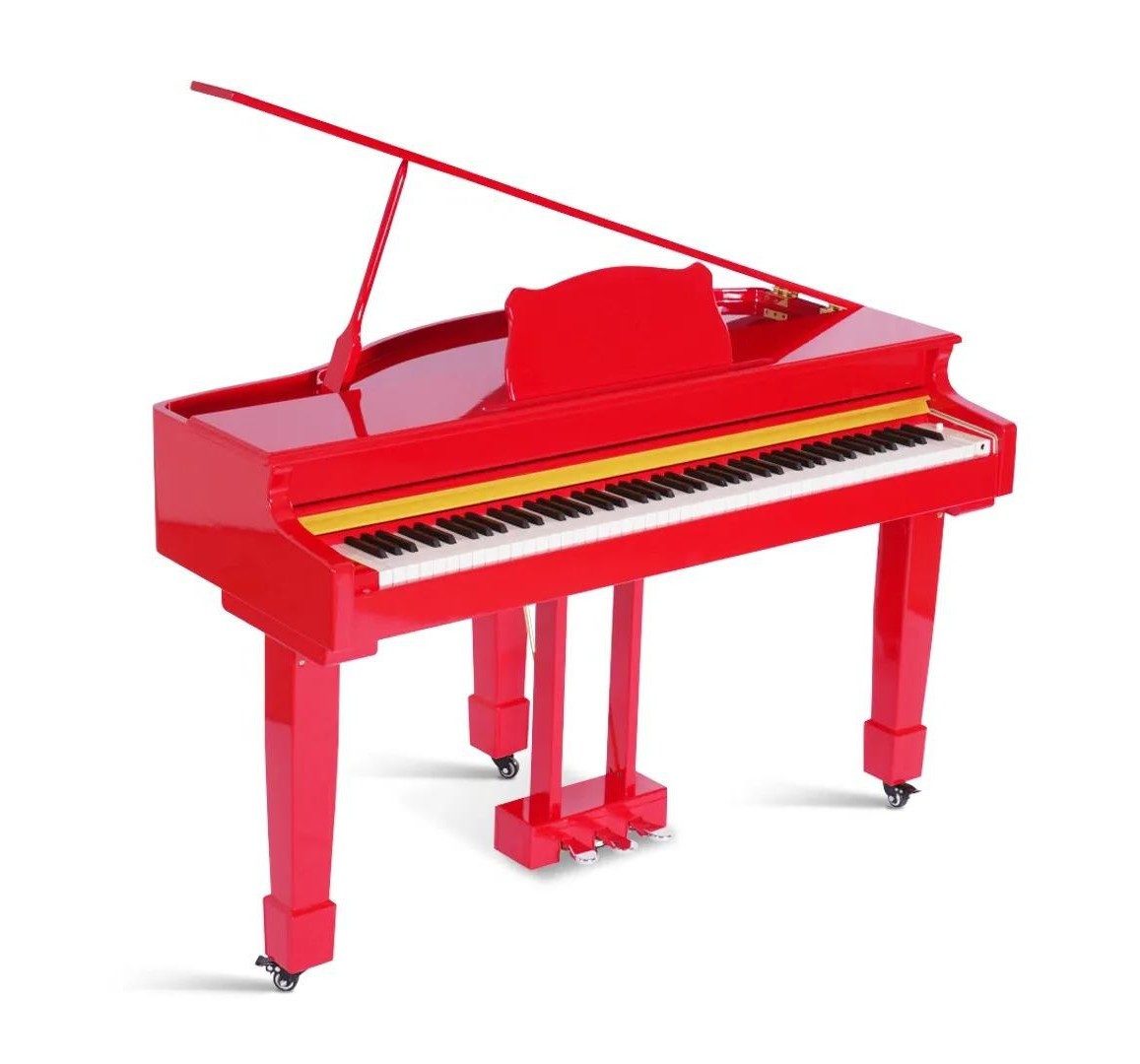 Xlmoebel Flügel Klavier XLMOEBEL Rotes Digitalpiano mit Hochglanz-Finish und Lautsprecher (1-St), Made in Europa
