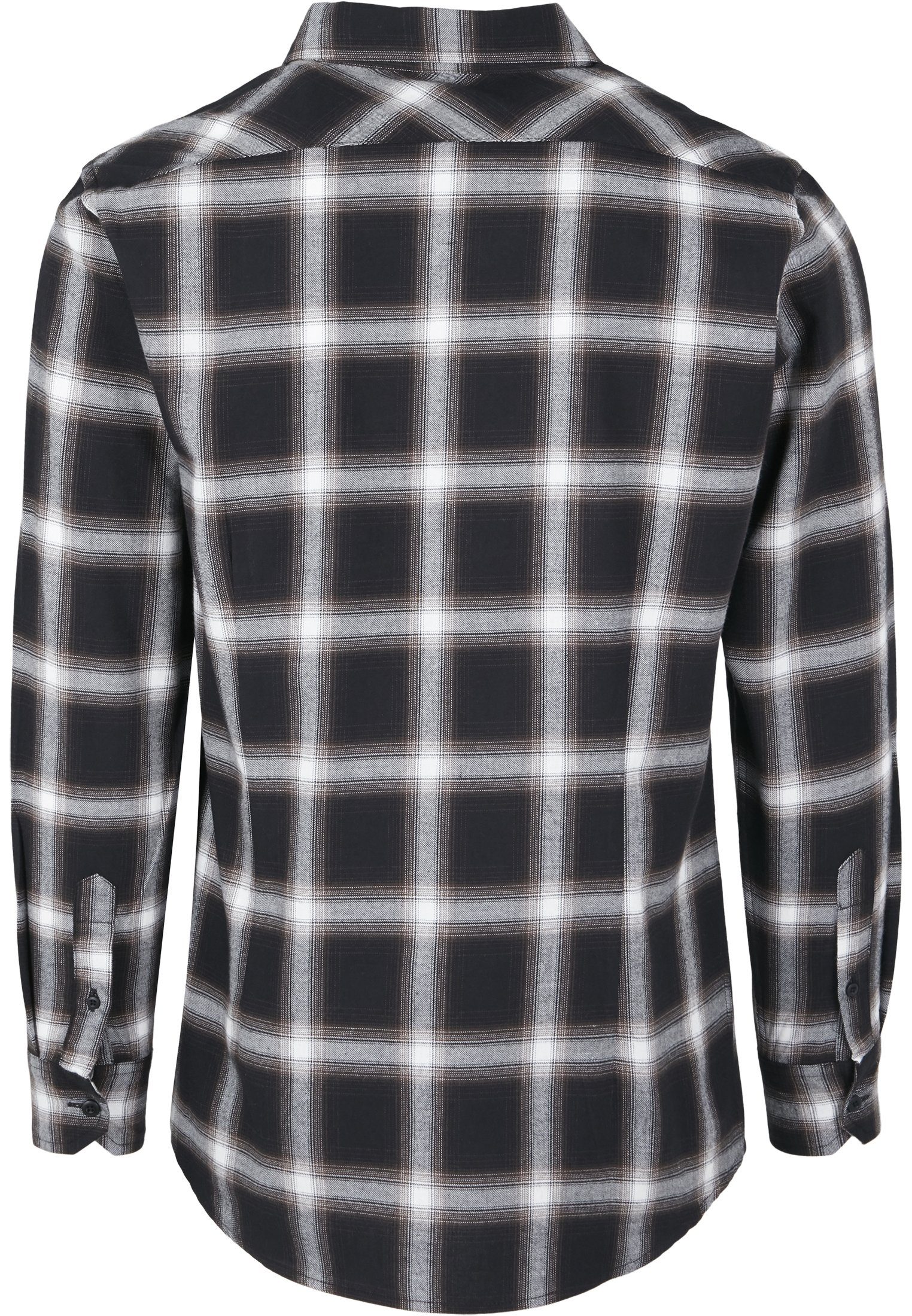 URBAN CLASSICS Shirt (1-tlg) Langarmshirt Flanell Checked 6 Herren black/white