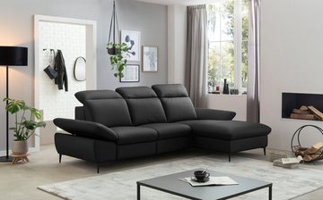 Places of Style Ecksofa Amalfi L-Form, mit verstellbaren Kopfstützen und Armlehnen