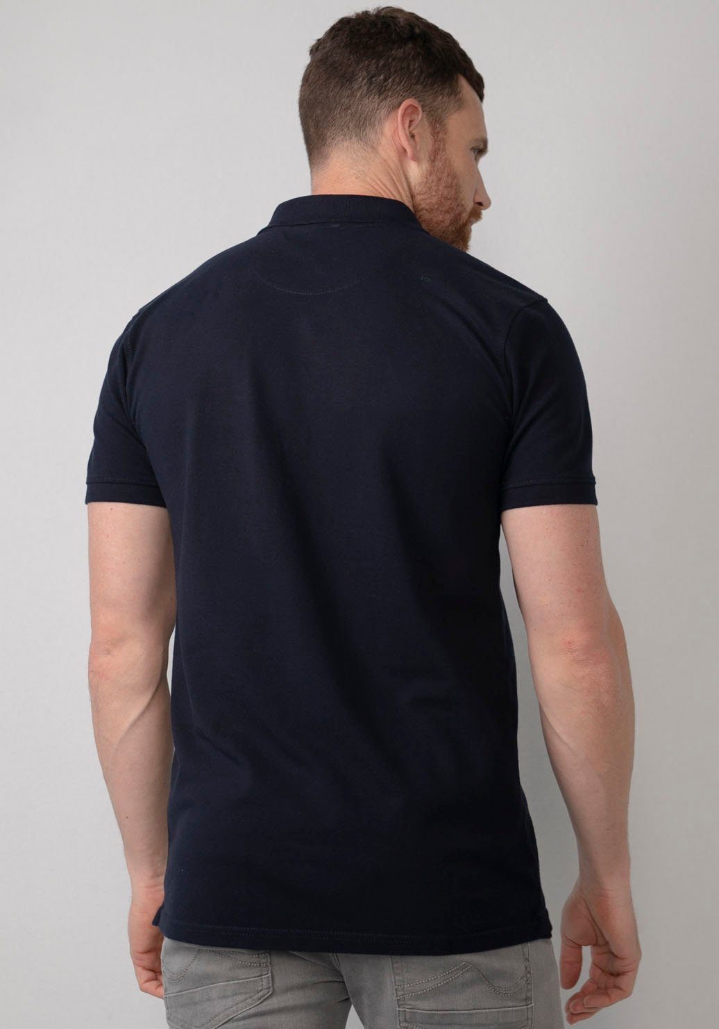 Poloshirt navy Industries mit Petrol Knopfleiste