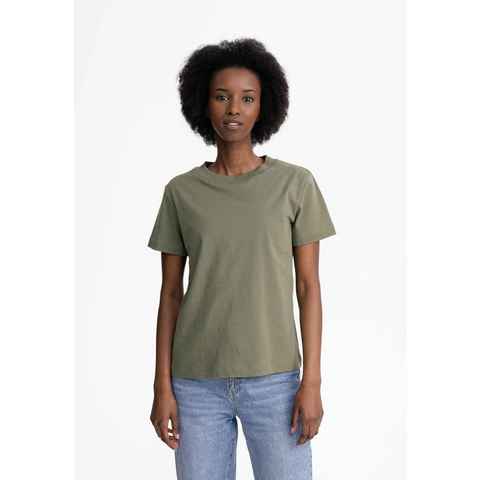 MELA Kurzarmshirt Damen T-Shirt KHIRA Fein gerippter Kragen